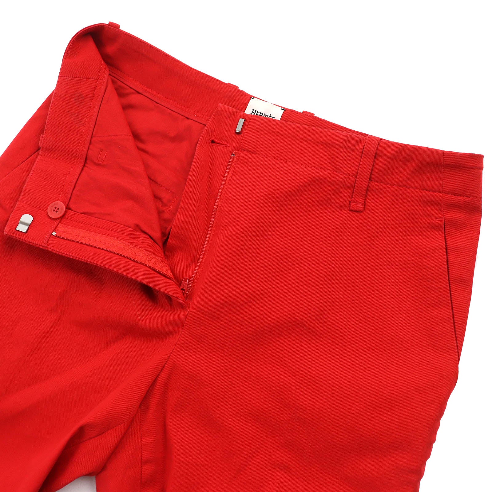 HERMES Tapered Pants Red 34