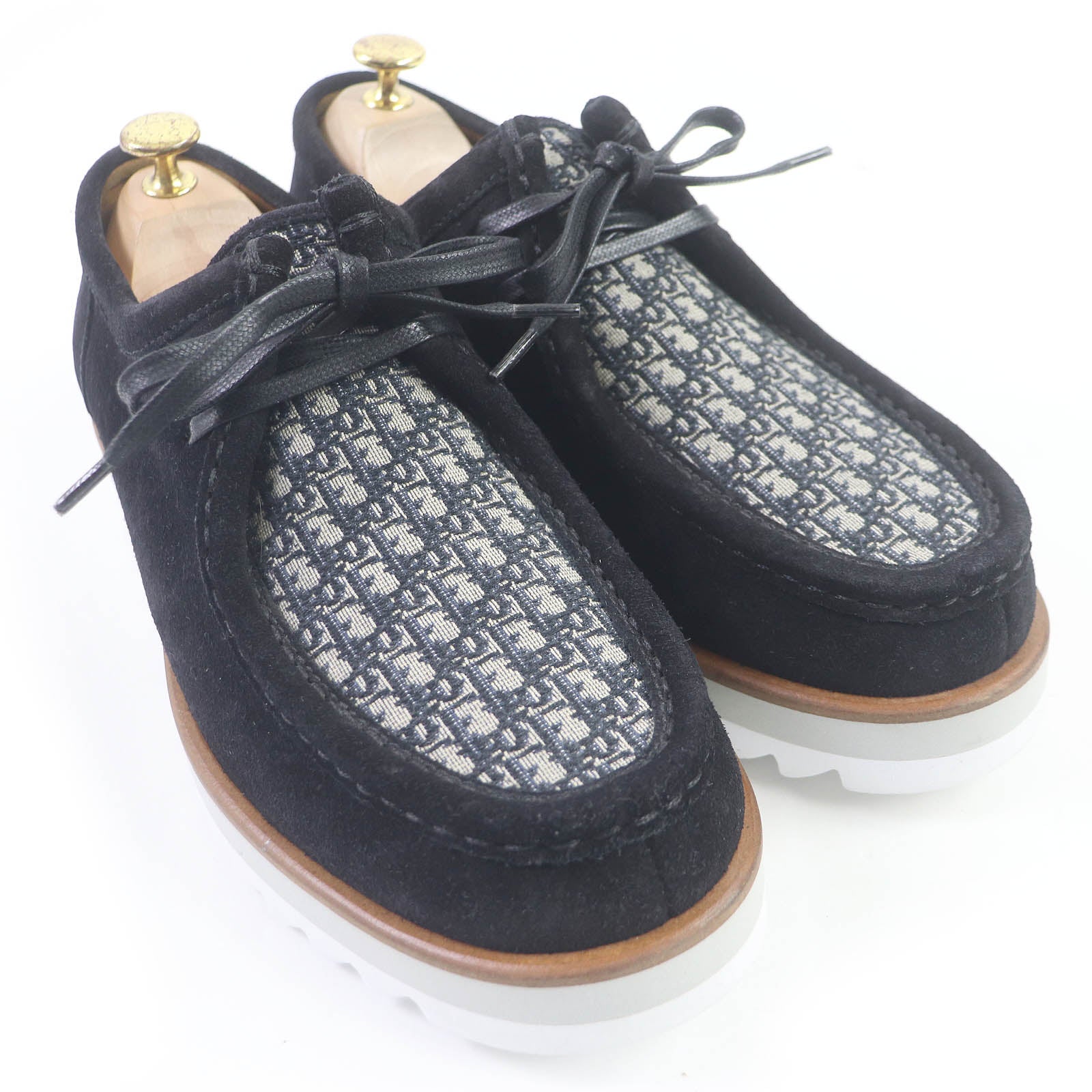 Dior Oblique Suede Leather Boat Shoes Black 41