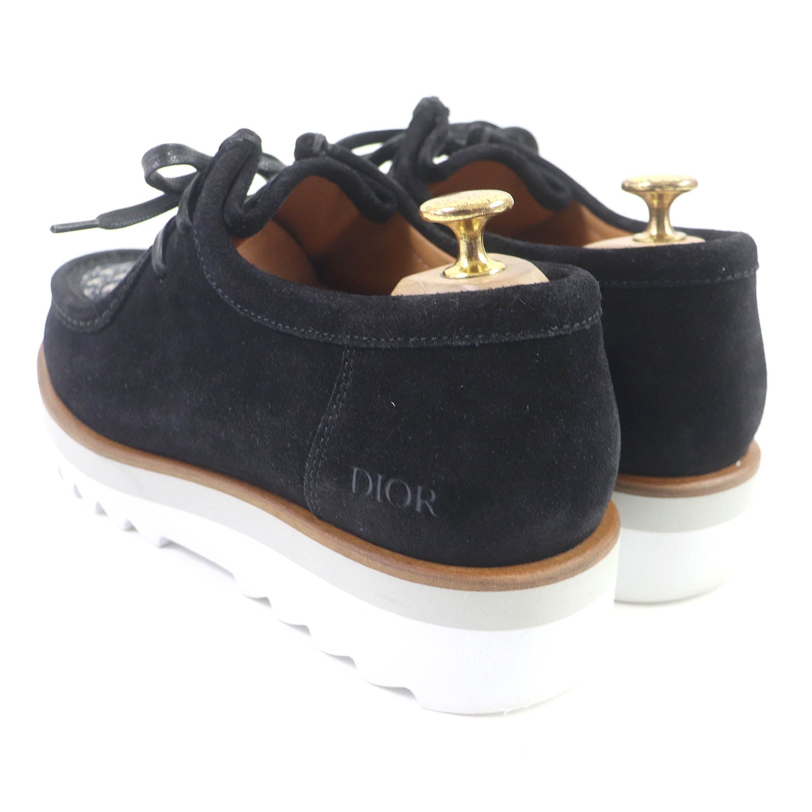 Dior Oblique Suede Leather Boat Shoes Black 41