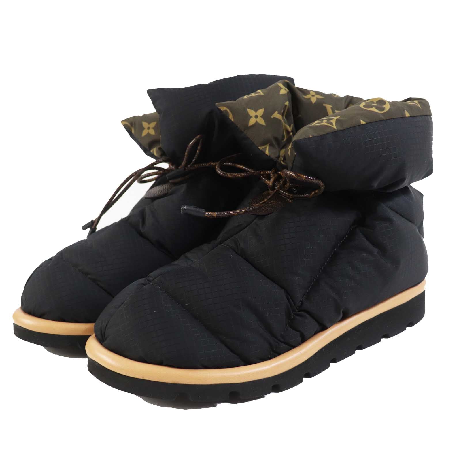 Louis Vuitton Monogram Snow Boots Black 38 Women