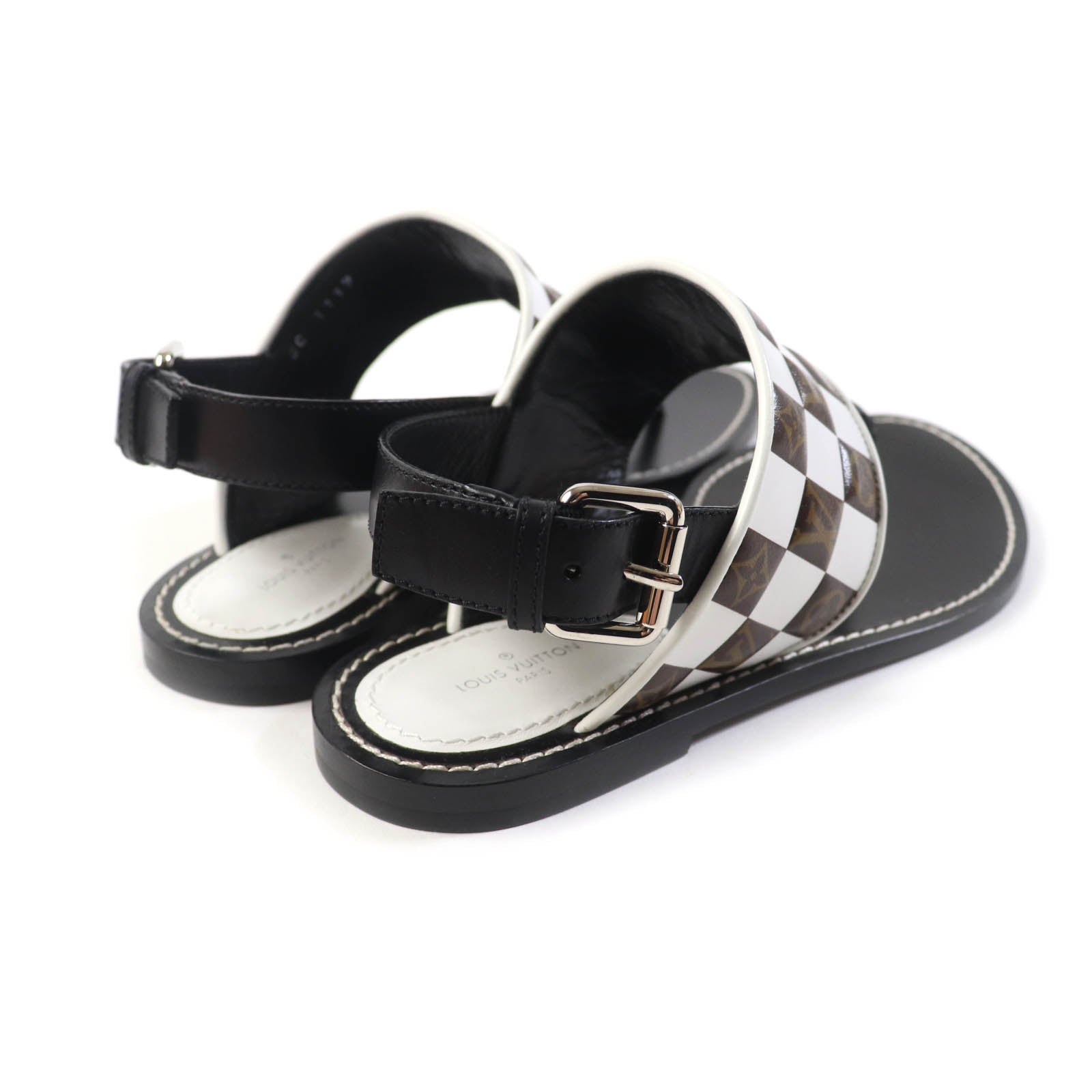 Louis Vuitton Monogram Damier Leather Sandals 37.5