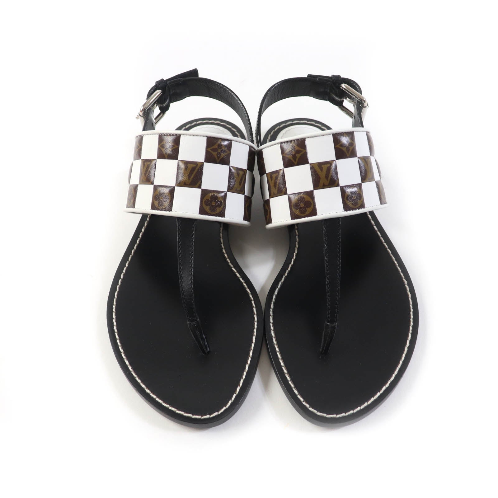 Louis Vuitton Monogram Damier Leather Sandals 37.5