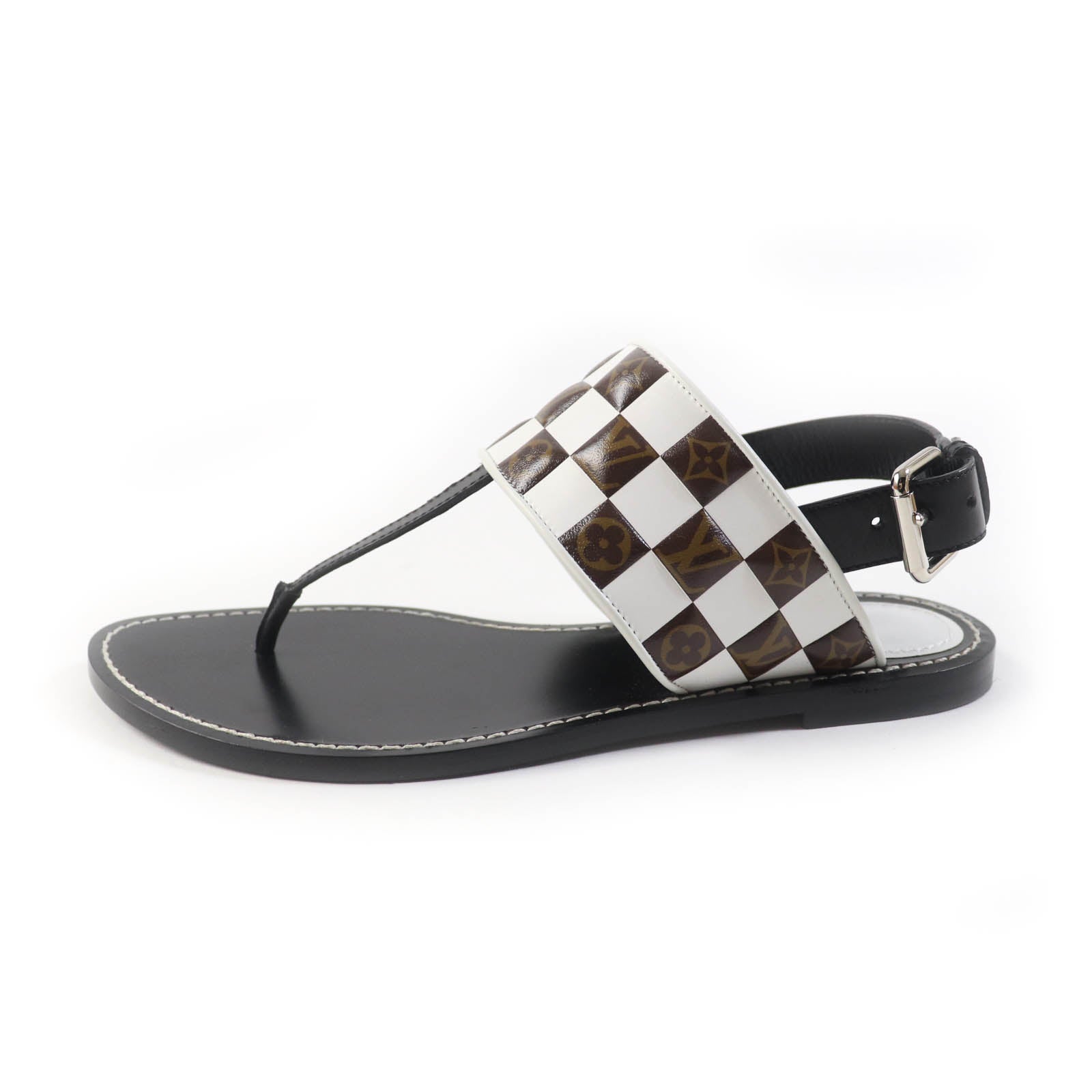 Louis Vuitton Monogram Damier Leather Sandals 37.5