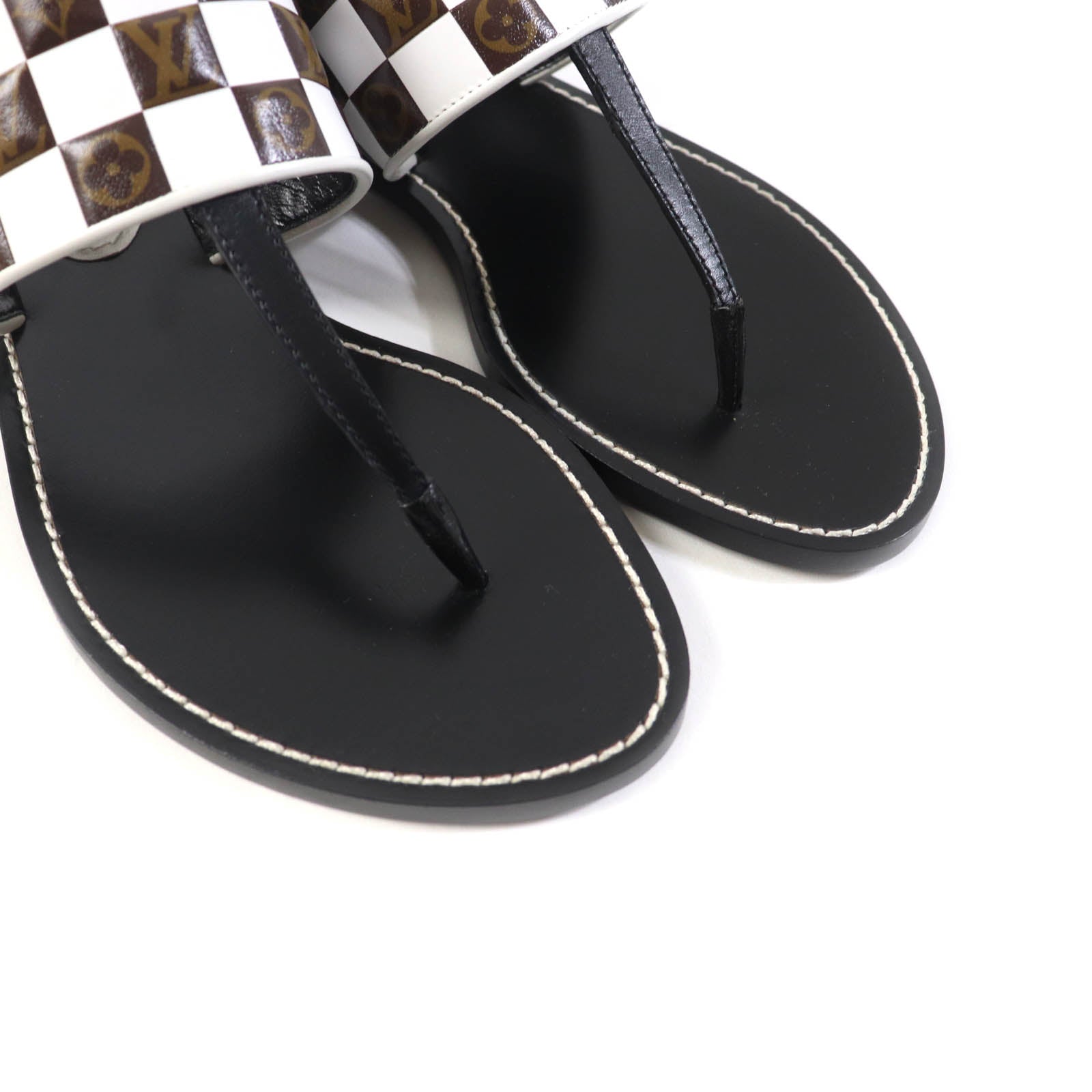 Louis Vuitton Monogram Damier Leather Sandals 37.5