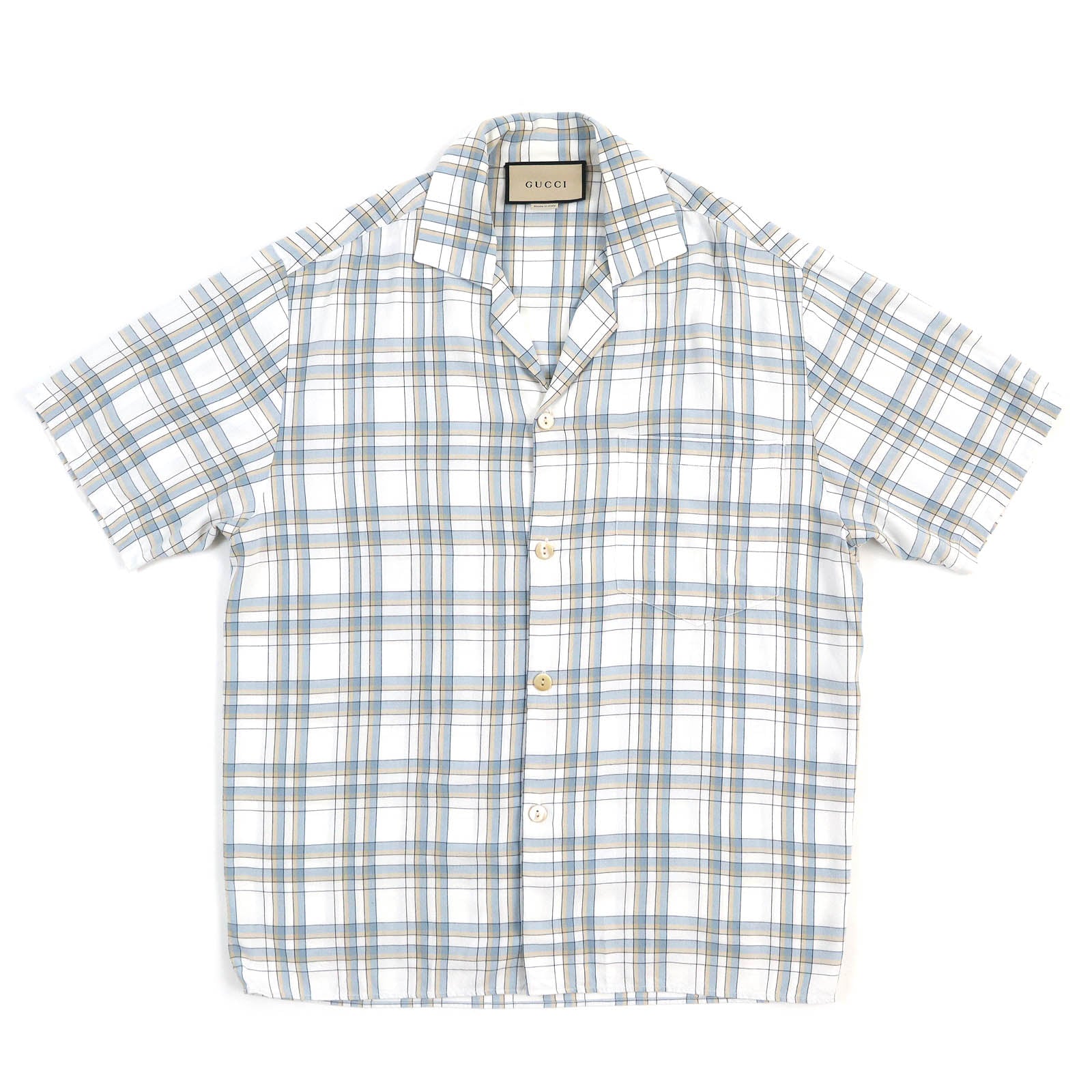 GUCCI Rayon Check Bowling Shirt 48