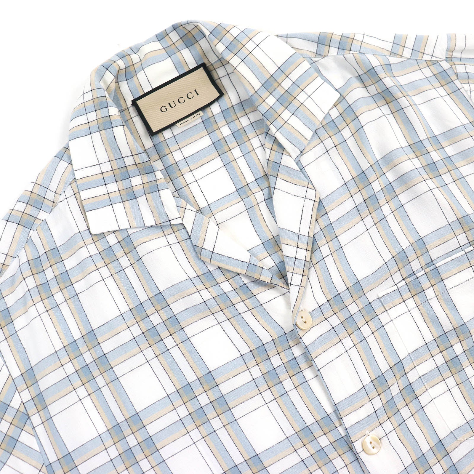 GUCCI Rayon Check Bowling Shirt 48