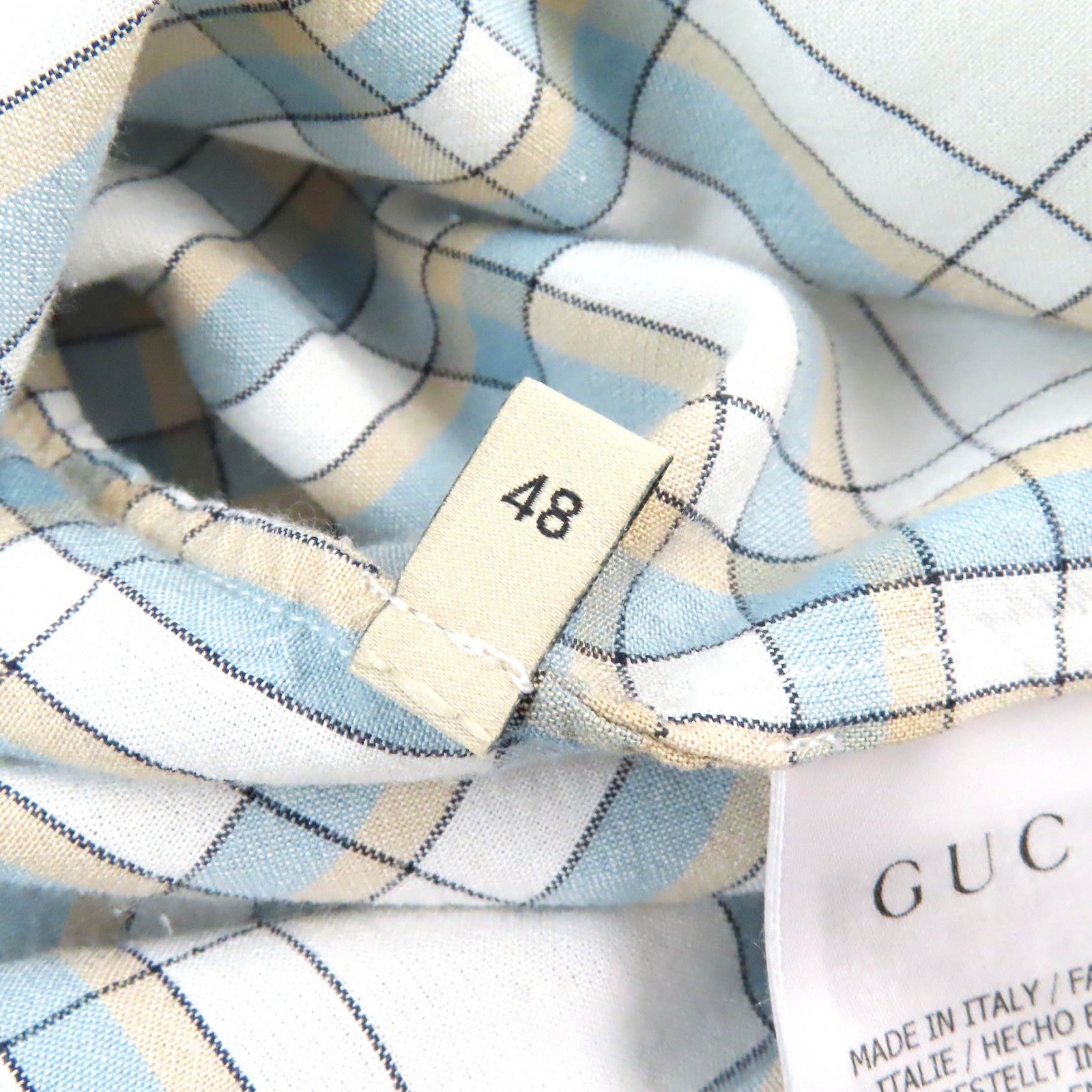 GUCCI Rayon Check Bowling Shirt 48