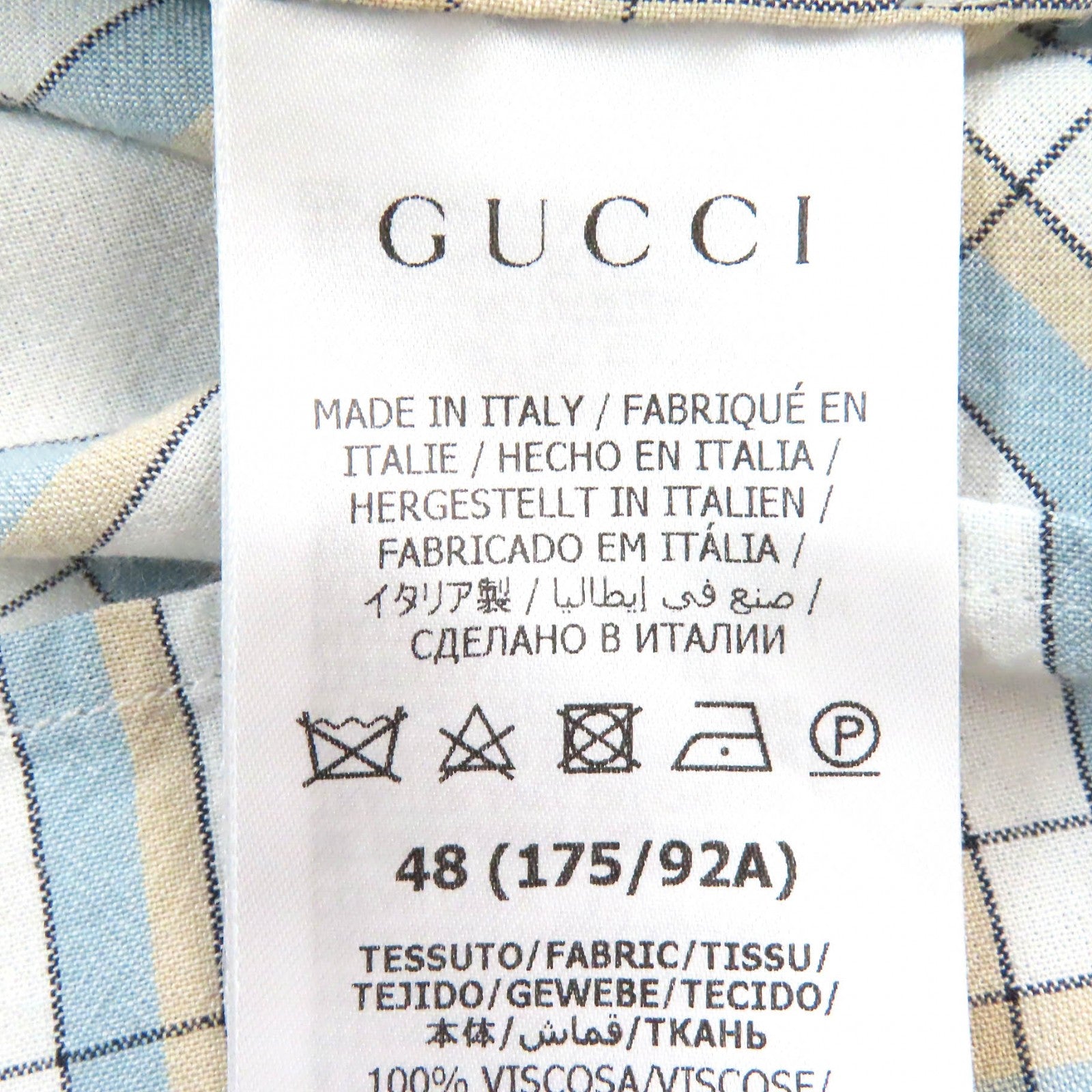 GUCCI Rayon Check Bowling Shirt 48