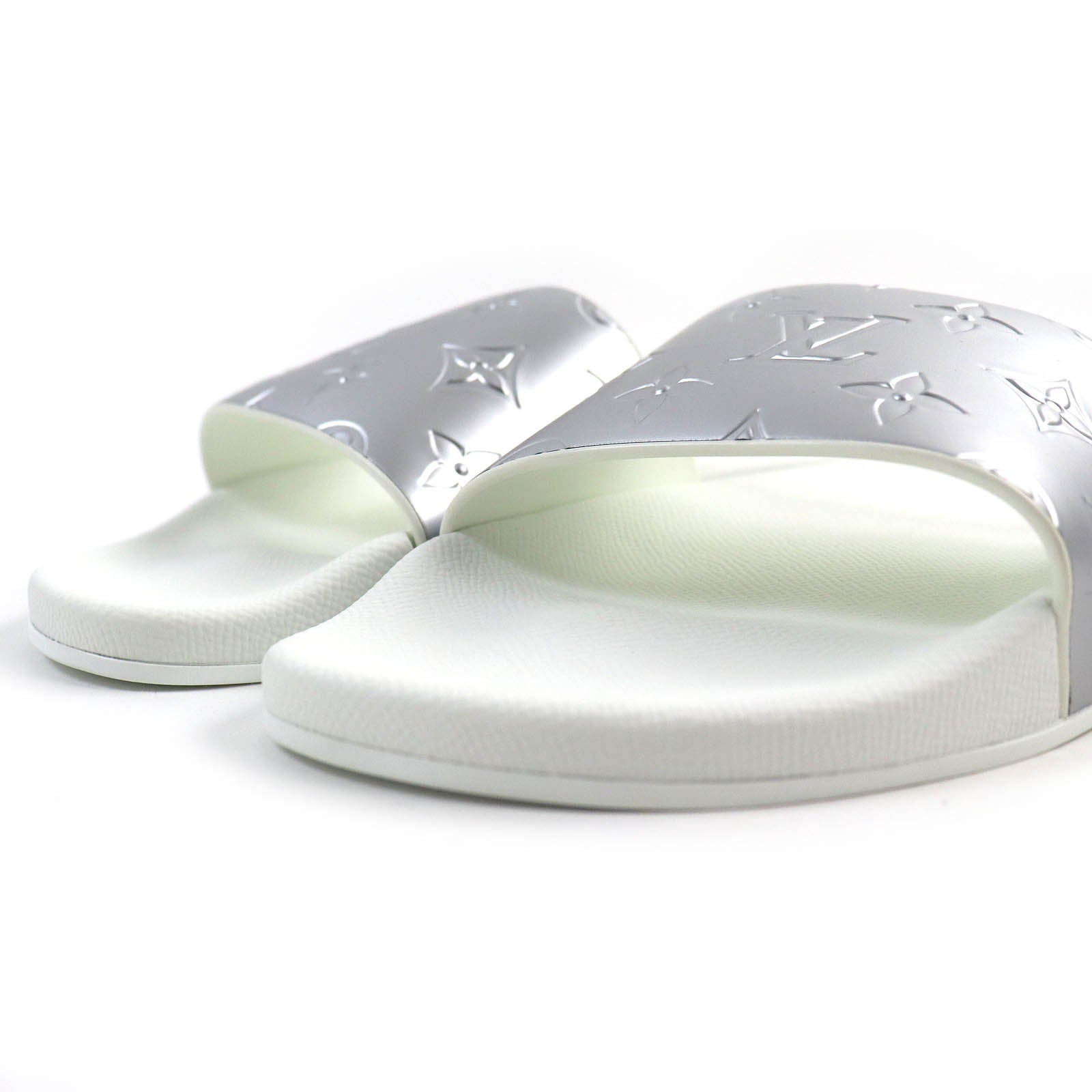 Louis Vuitton Monogram Slide Sandals Silver