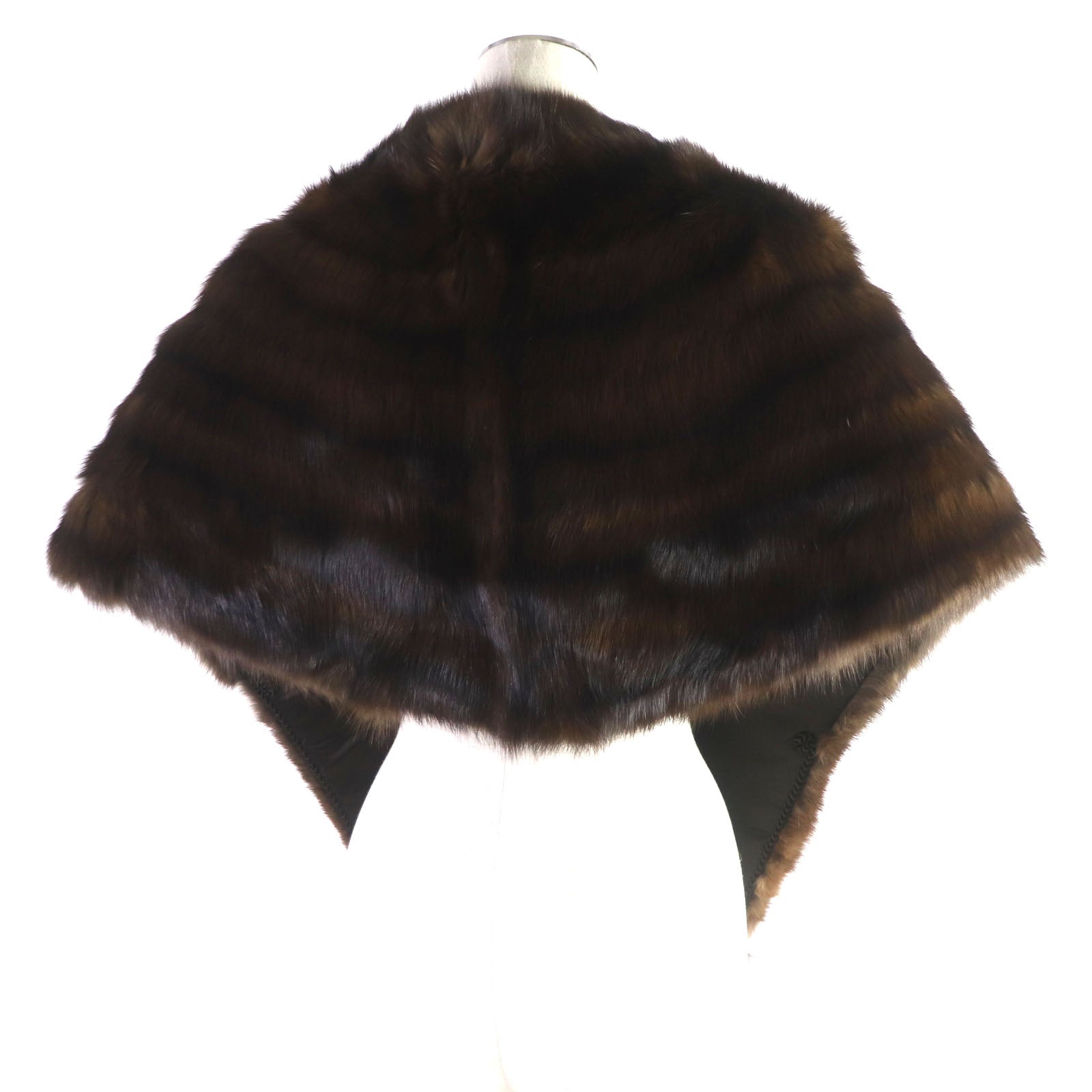 MOONBAT Russian Sable Fur Shawl Dark Brown