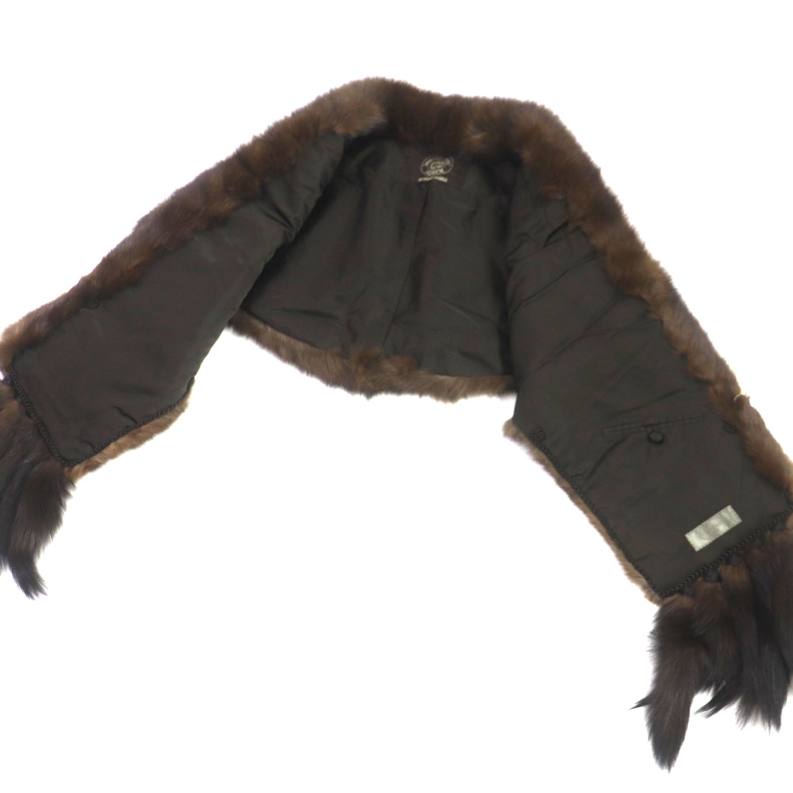 MOONBAT Russian Sable Fur Shawl Dark Brown