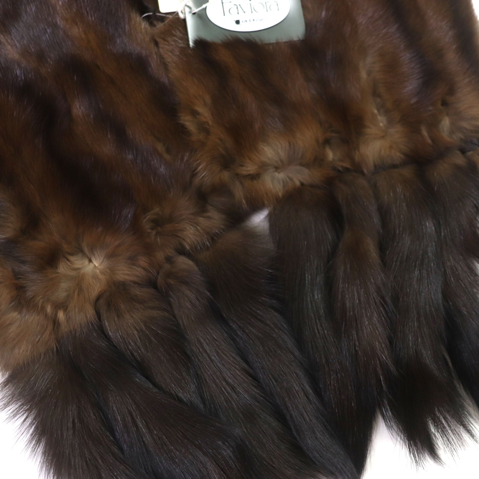 MOONBAT Russian Sable Fur Shawl Dark Brown