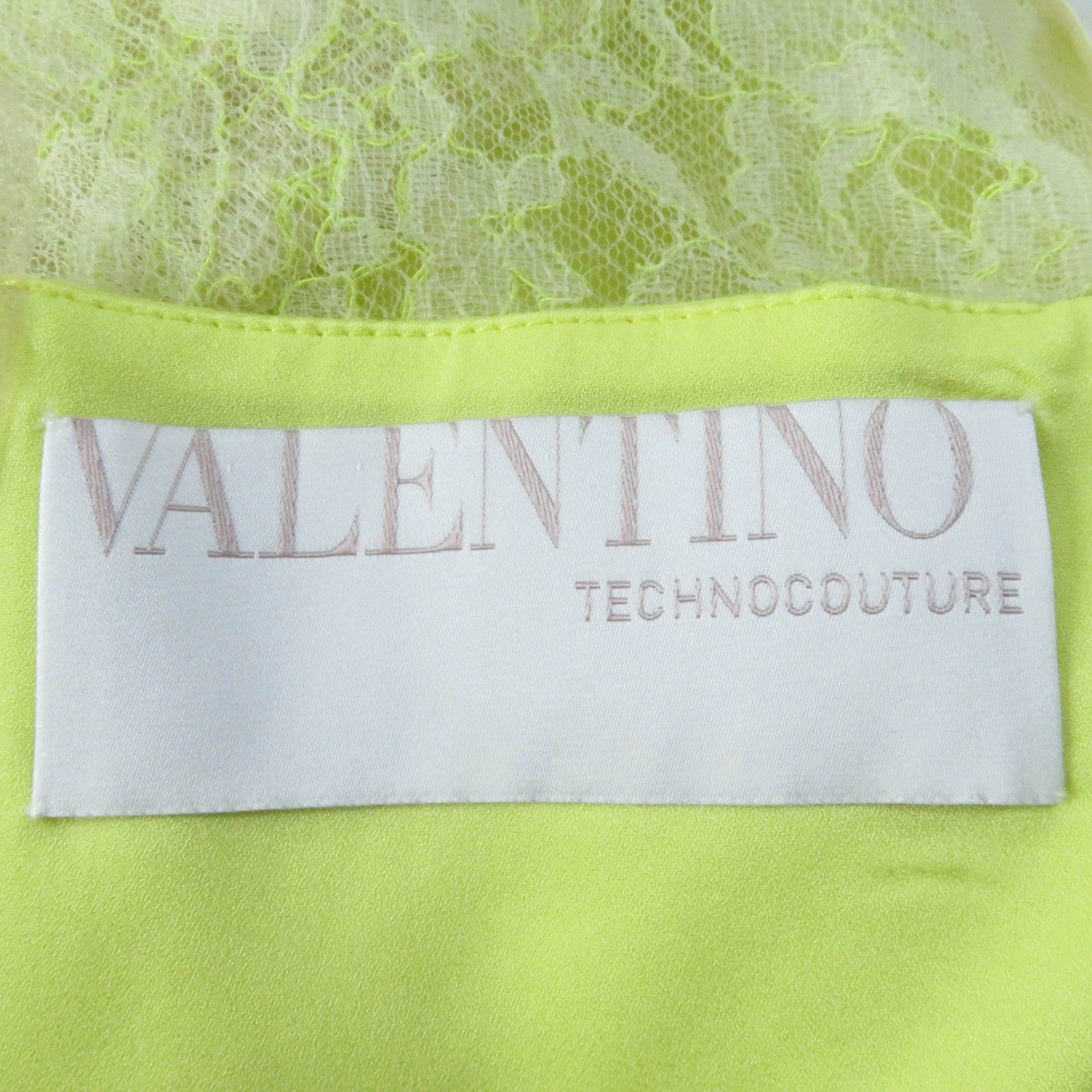 Valentino Lace Short Sleeve Dress Yellow 38