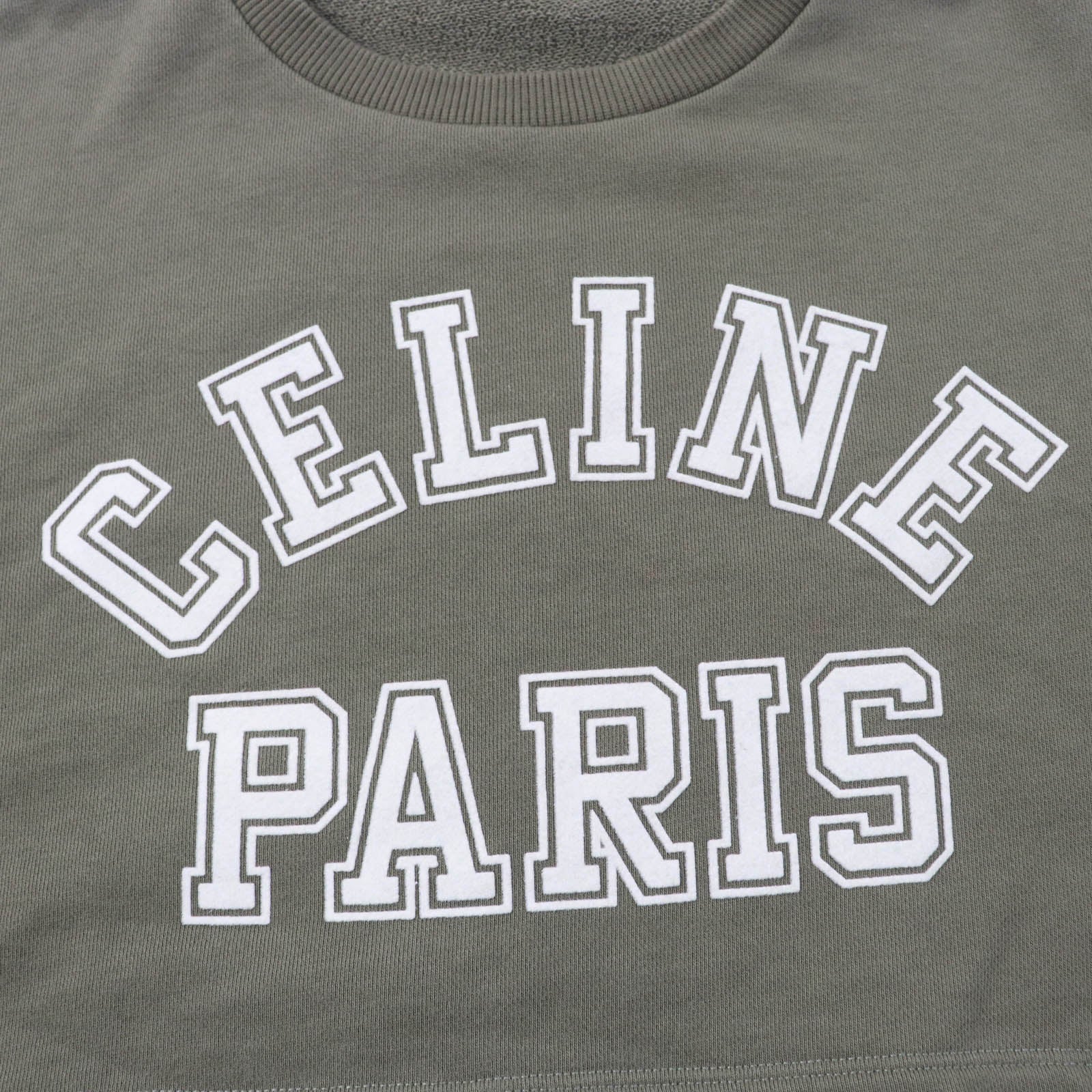 Celine Cotton Oversized Cropped T-shirt XS