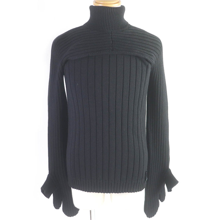 Fendi Wool 2WAY Turtleneck Knit Sweater Black