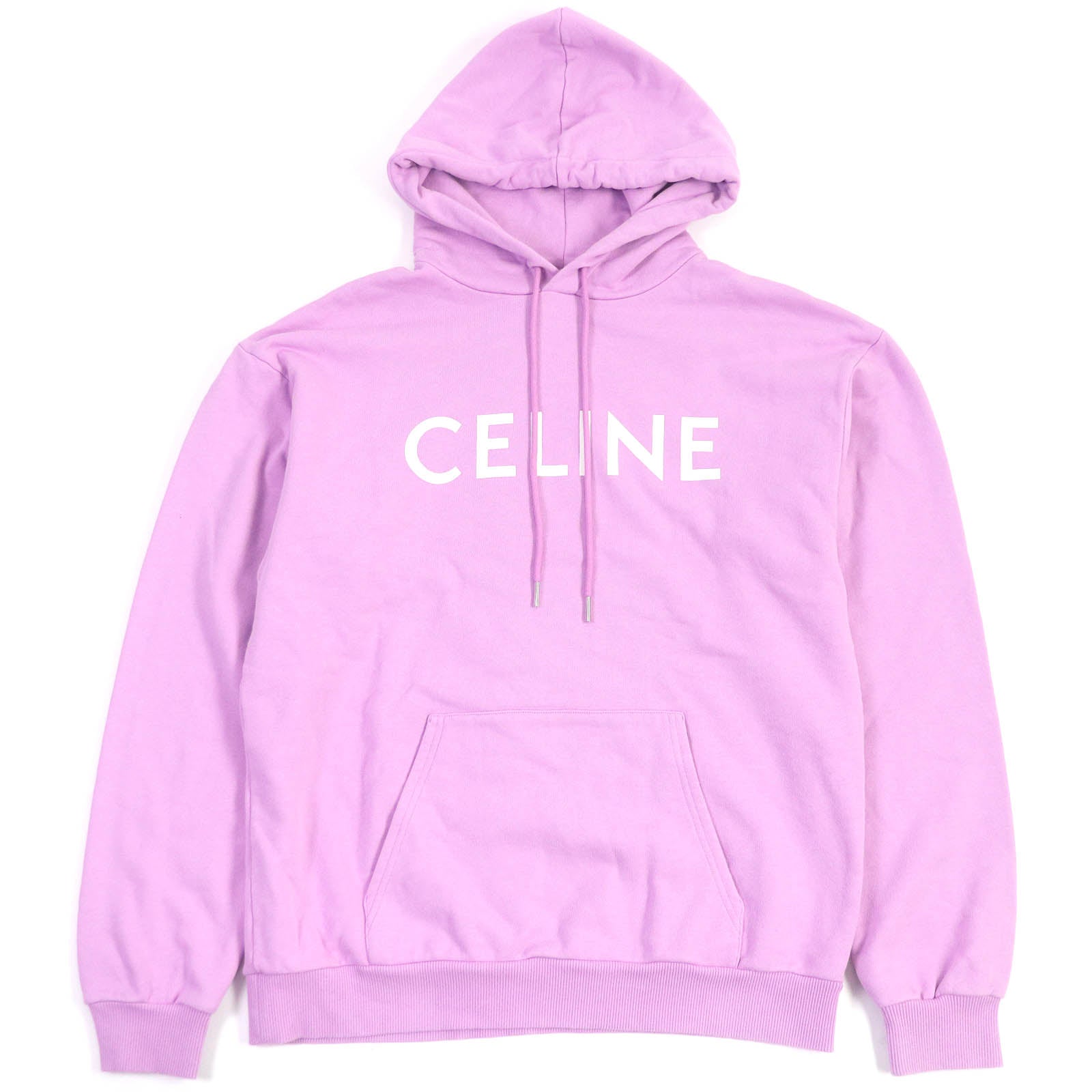 Celine Logo Print Hoodie Pullover Lavender M