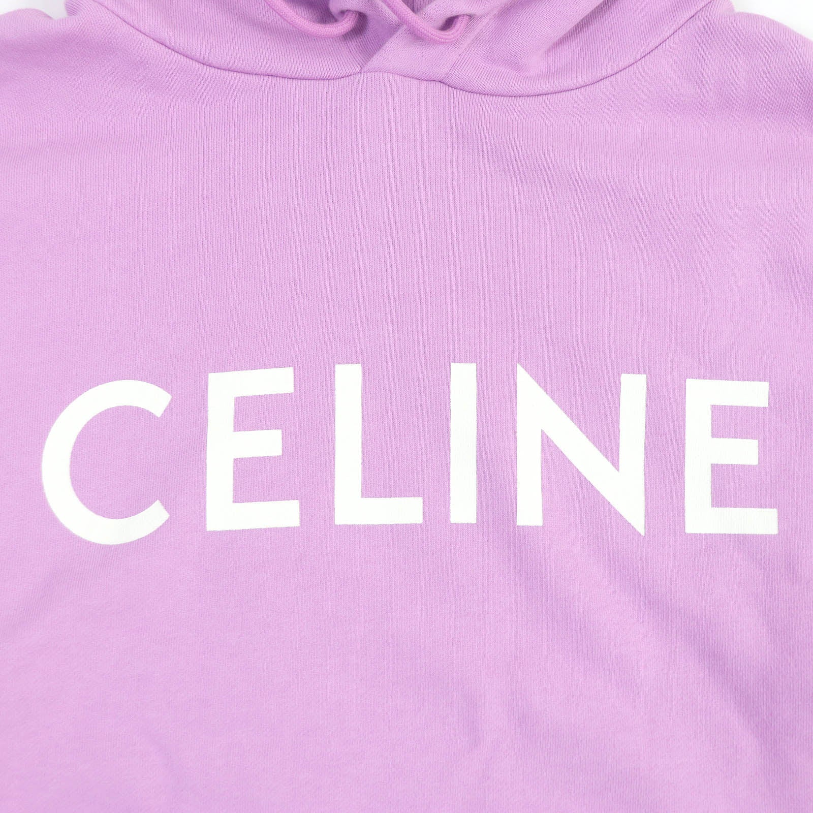 Celine Logo Print Hoodie Pullover Lavender M