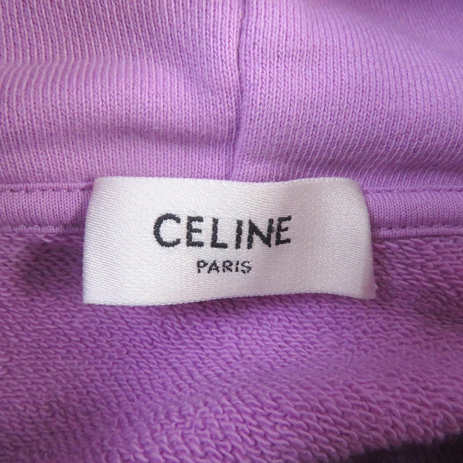 Celine Logo Print Hoodie Pullover Lavender M