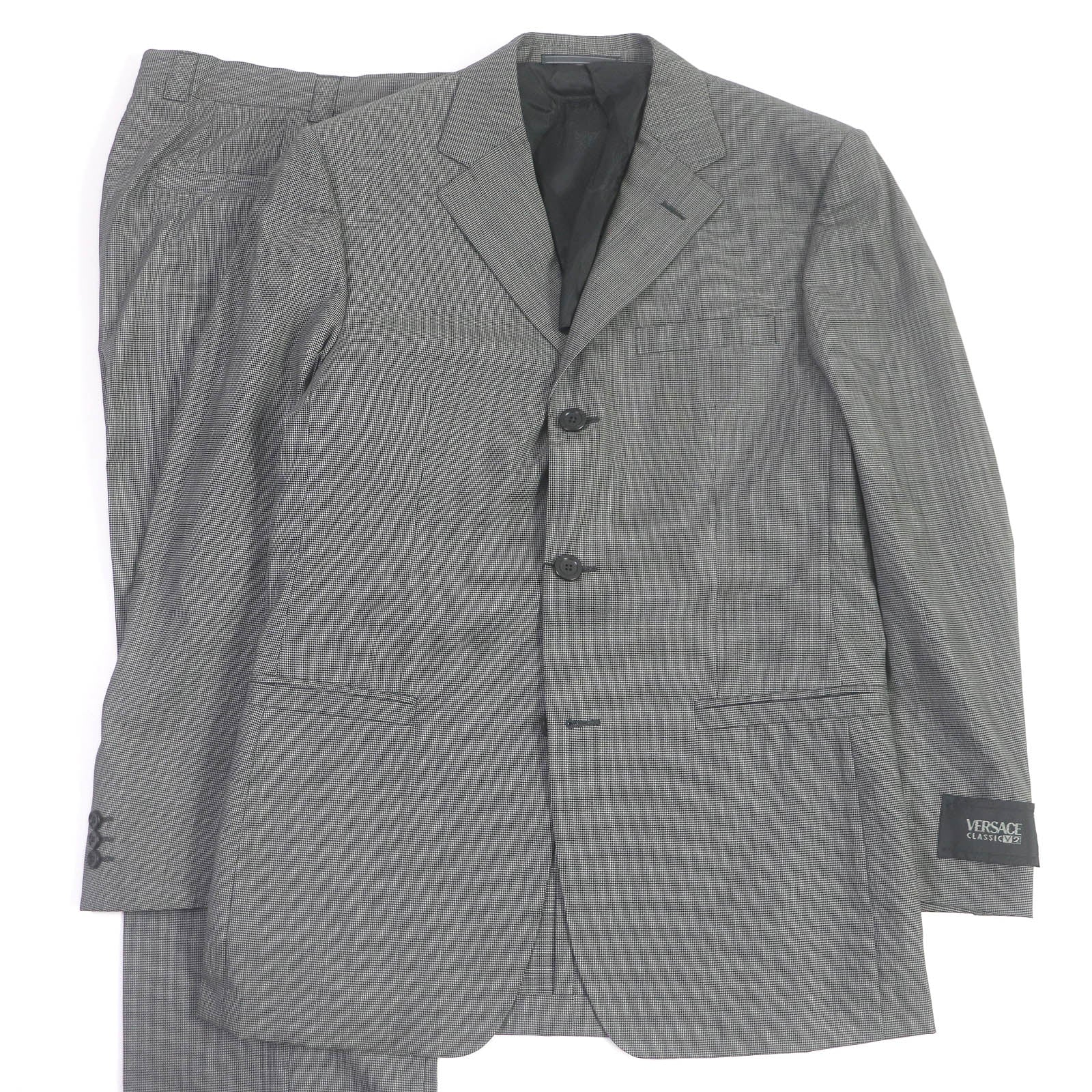 Versace Wool Suit Gray 46 Men