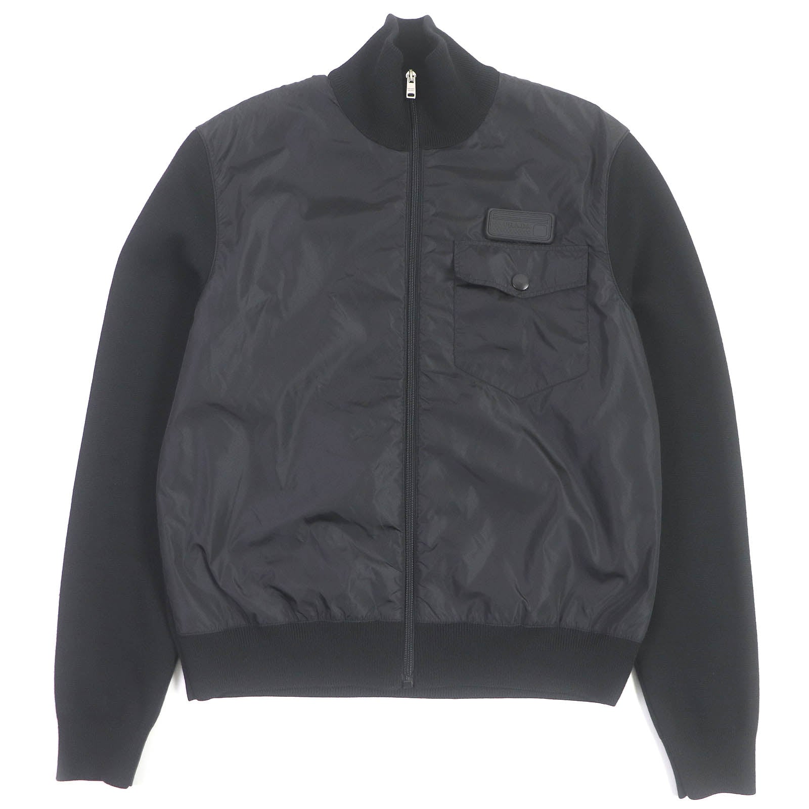 Prada Wool Zip-Up Knit Jacket Black