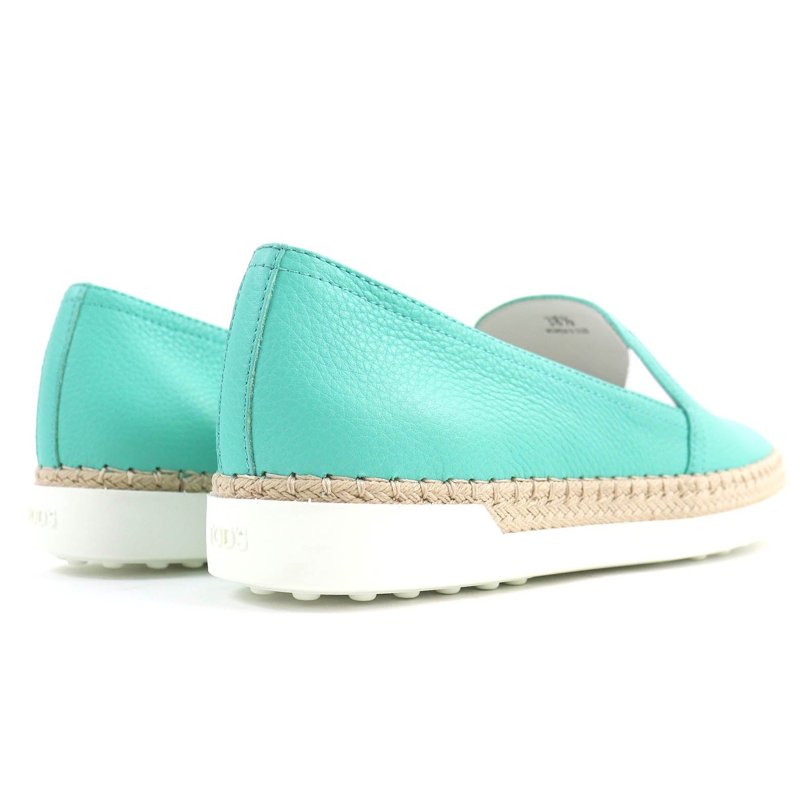 Tod's Leather Espadrilles Flats Emerald Green 38.5