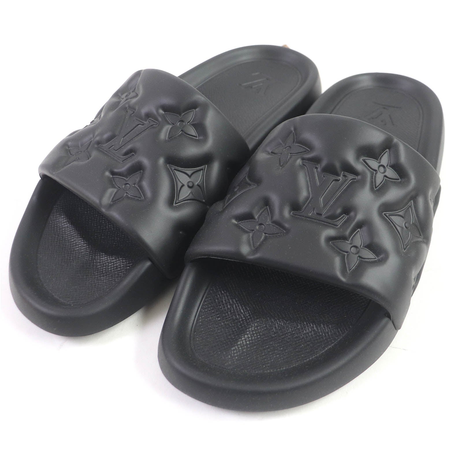 Louis Vuitton Monogram Rubber Sandals Black