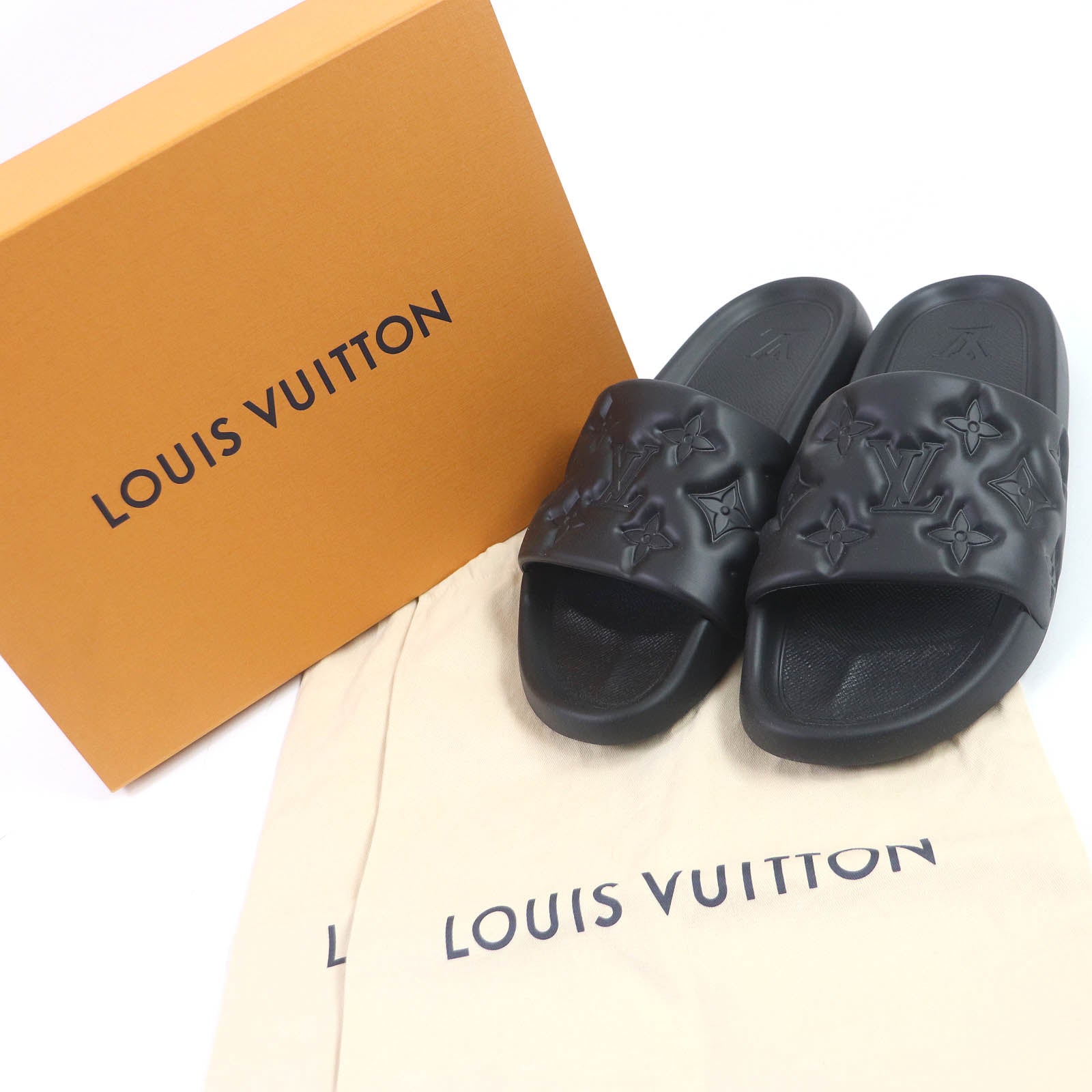 Louis Vuitton Monogram Rubber Sandals Black