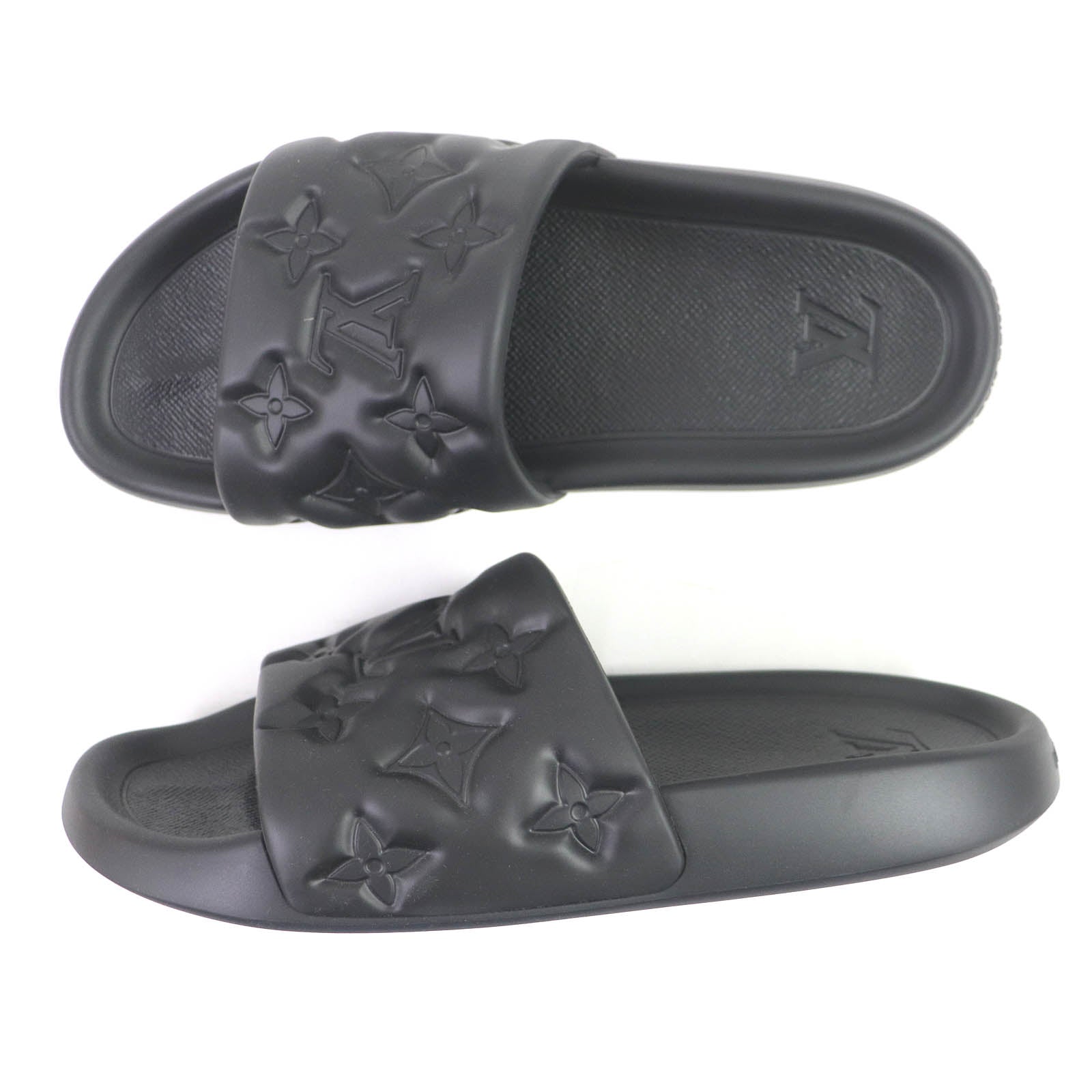 Louis Vuitton Monogram Rubber Sandals Black