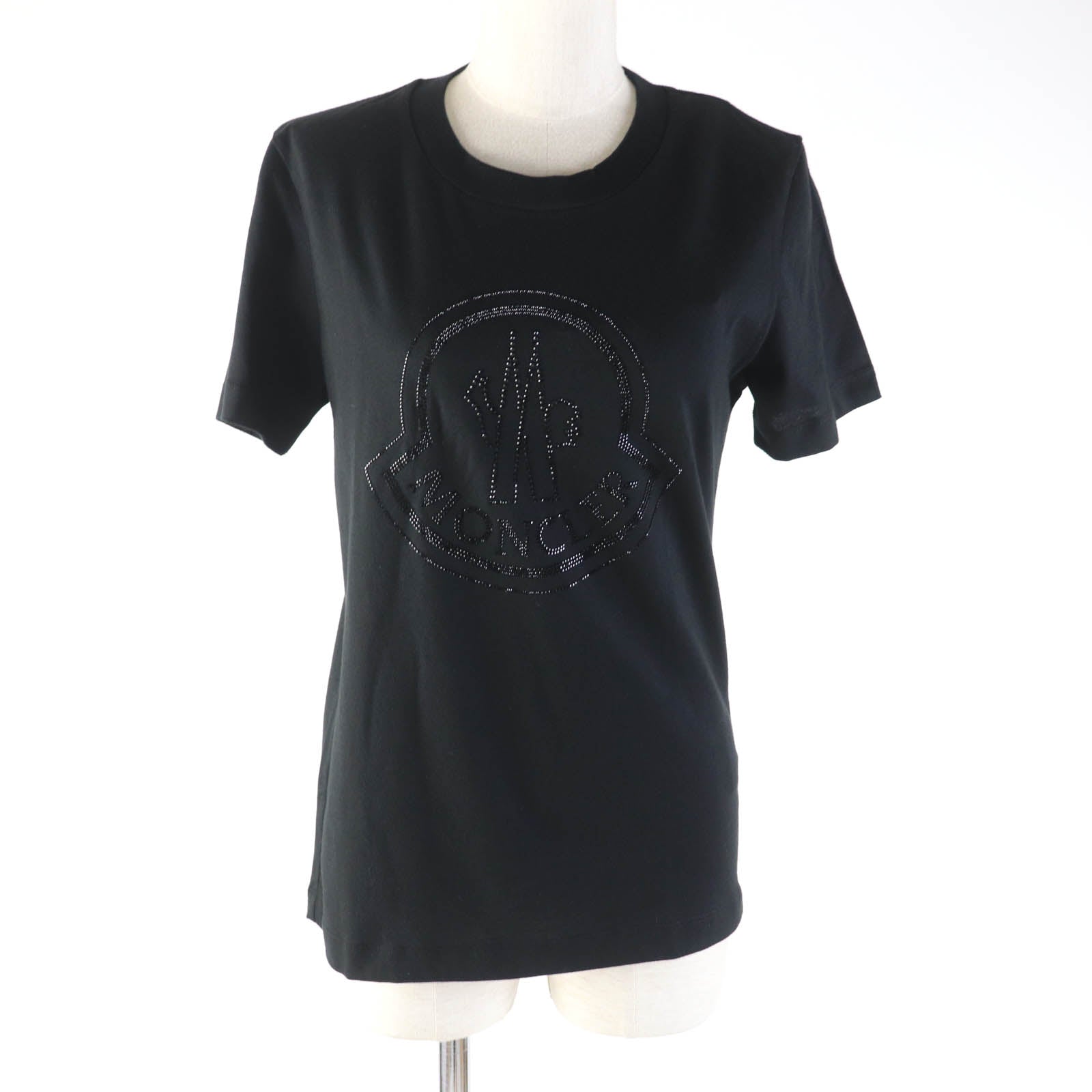 Moncler Cotton Crew Neck T-Shirt Black M Women