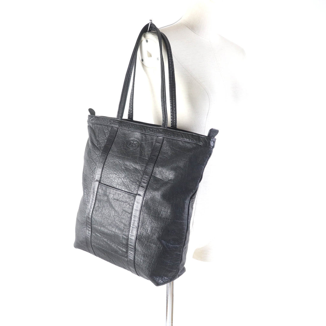 IBIZA Logo Engraved Leather Tote/Shoulder Bag