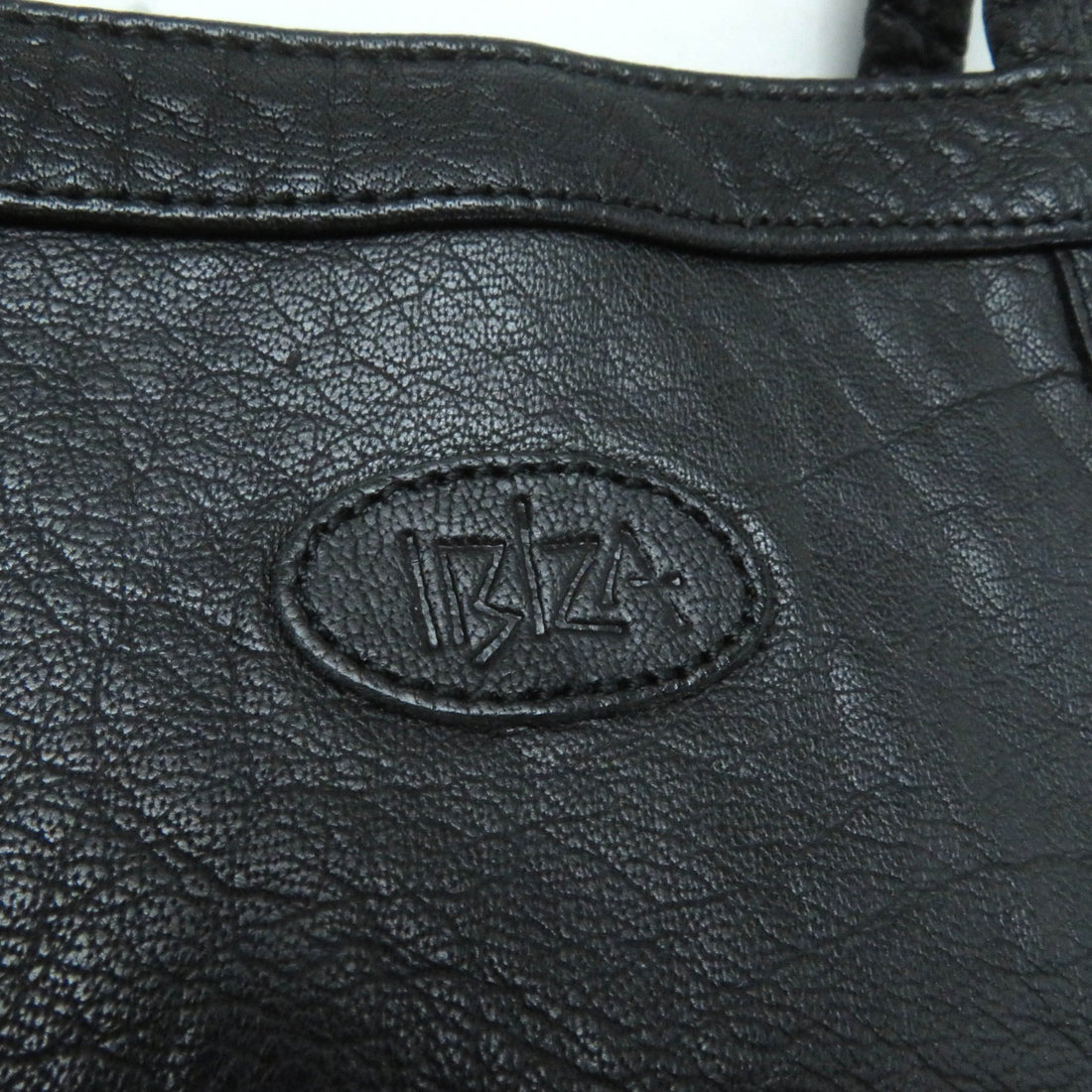 IBIZA Logo Engraved Leather Tote/Shoulder Bag