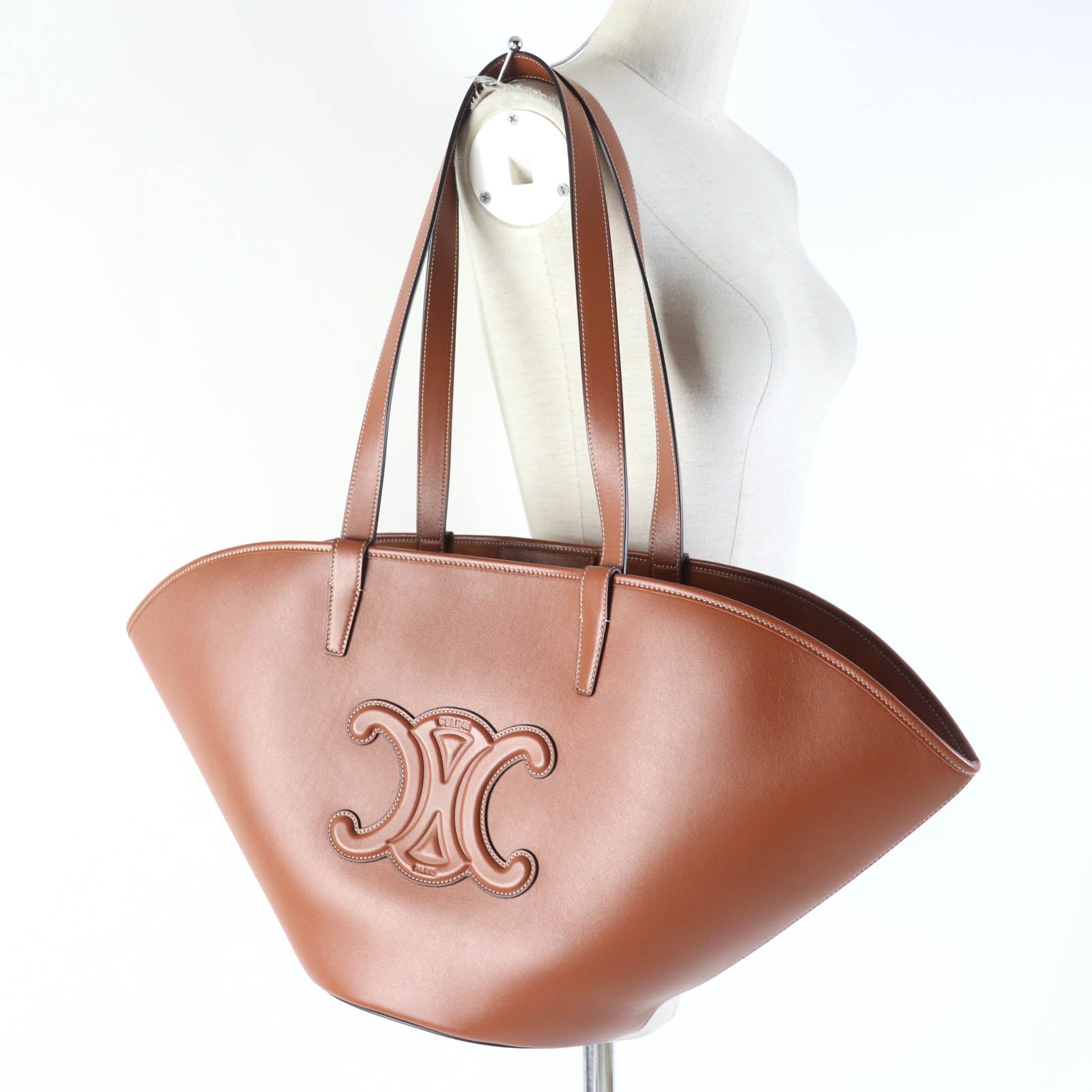 Celine Cuir Triomphe Medium Tote Bag Tan