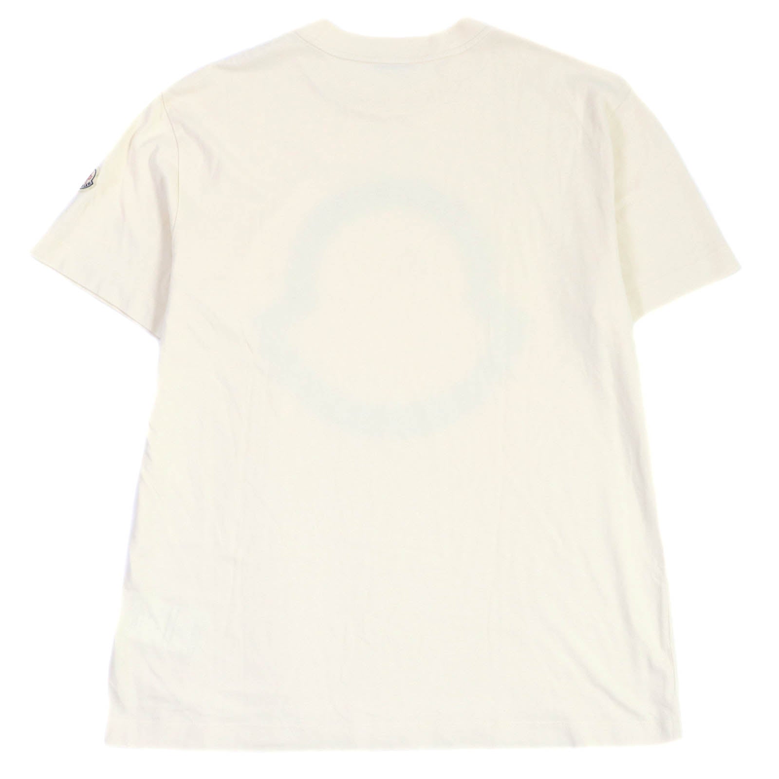 Moncler Logo Print Crew Neck T-Shirt Ivory L