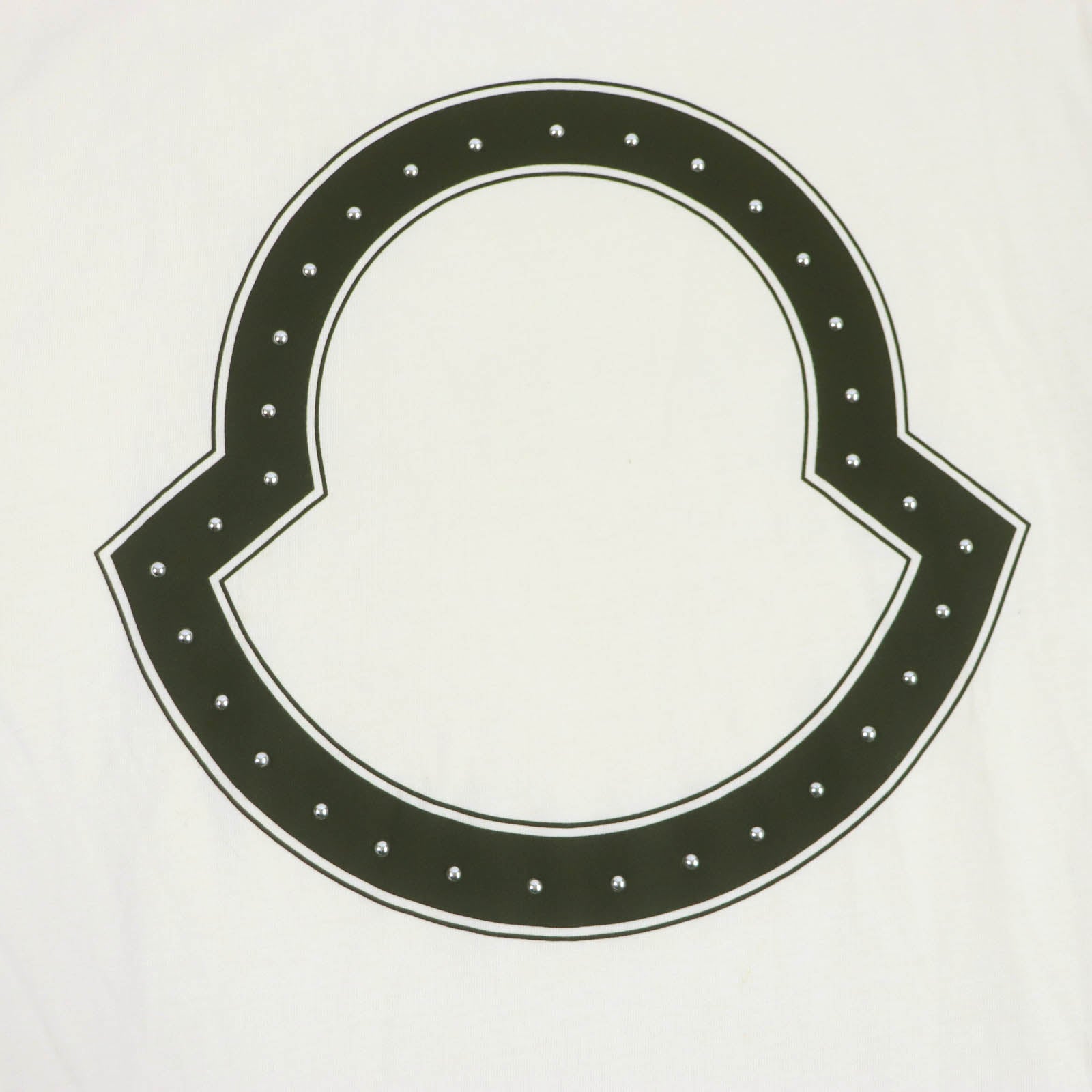 Moncler Logo Print Crew Neck T-Shirt Ivory L