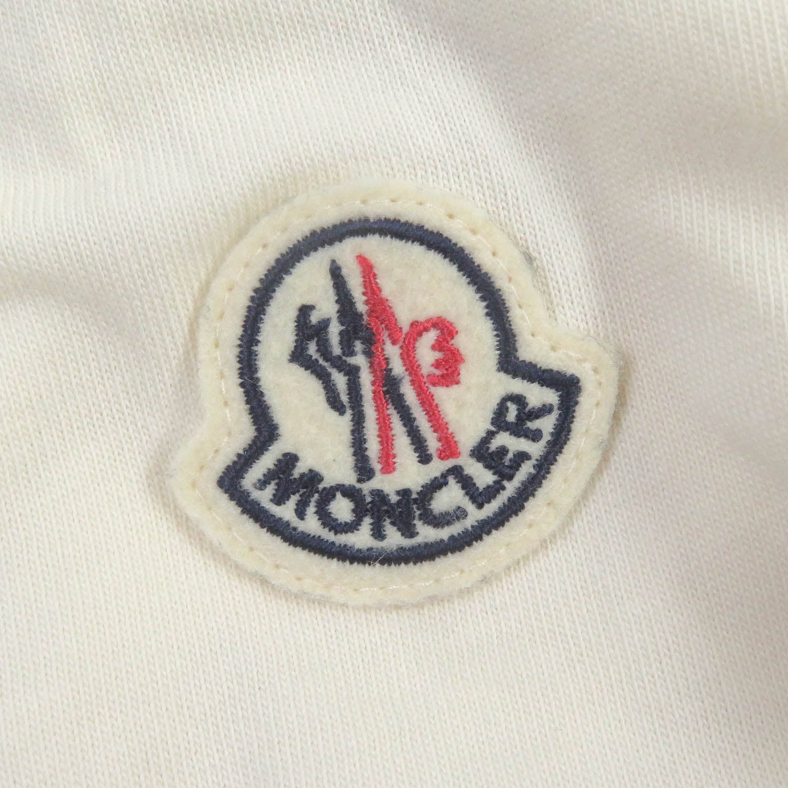 Moncler Logo Print Crew Neck T-Shirt Ivory L