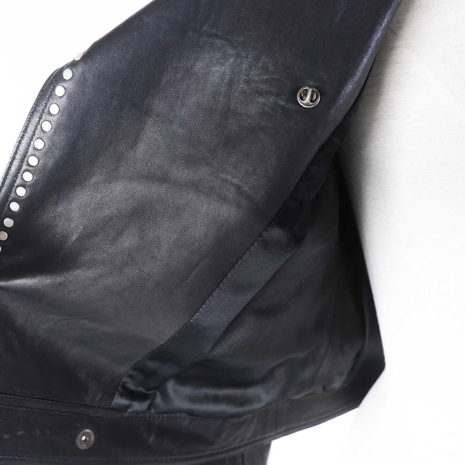 Saint Laurent Leather Jacket, Multi-Pin Badge, Black