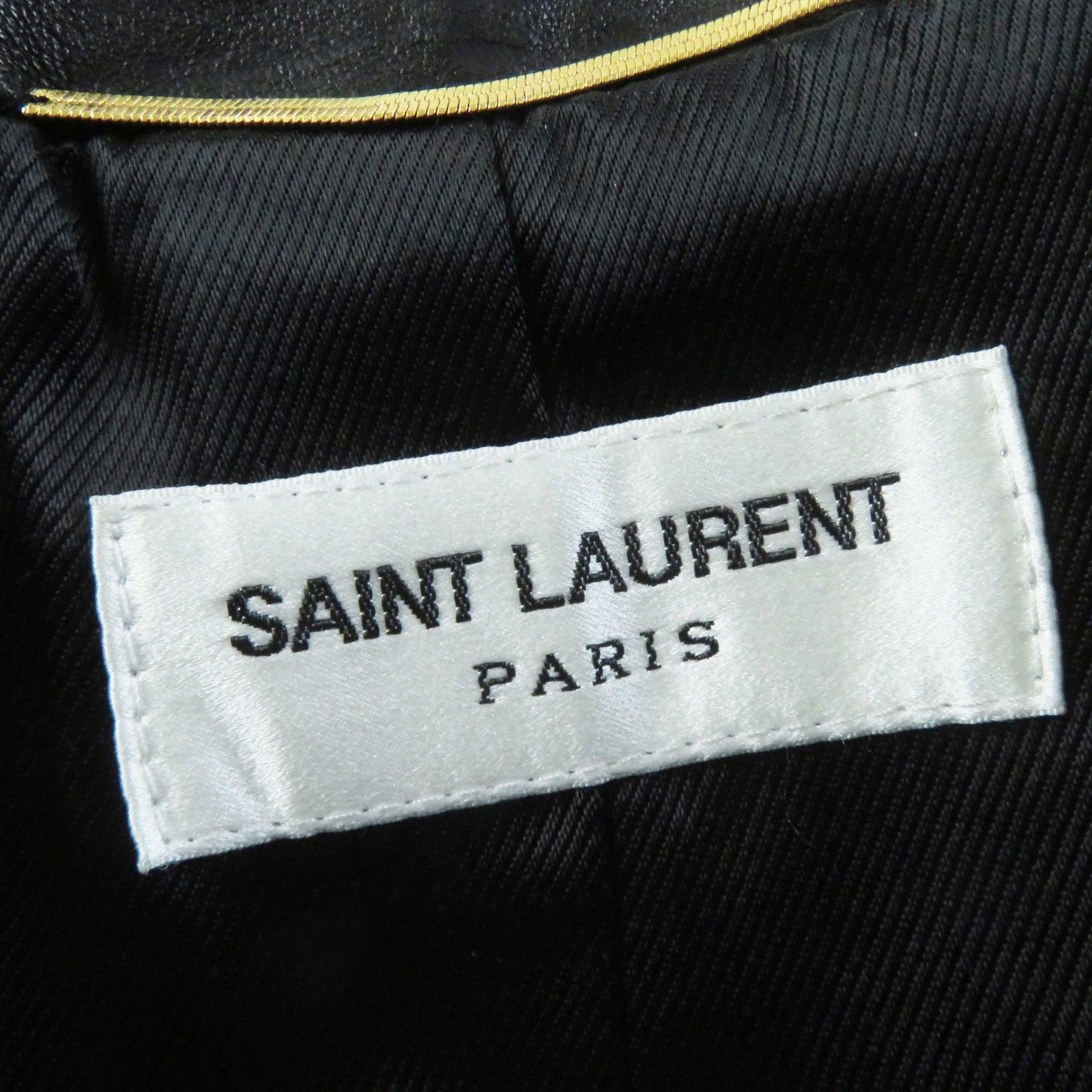 Saint Laurent Leather Jacket, Multi-Pin Badge, Black