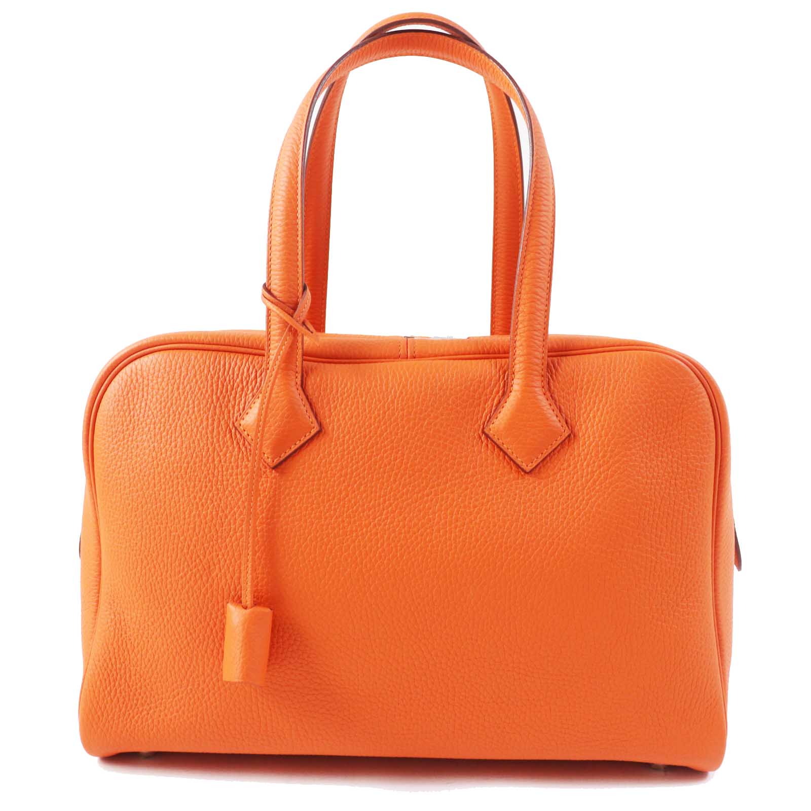 Hermes Victoria 35 Clemence Boston Bag Orange