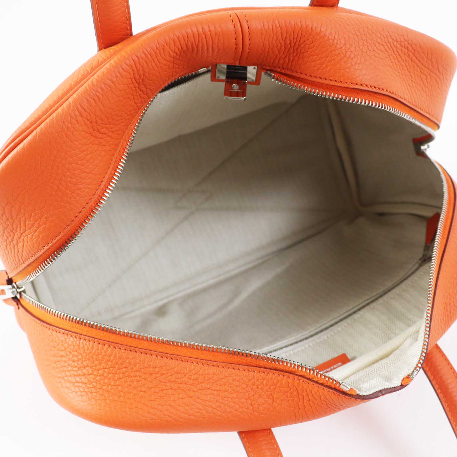 Hermes Victoria 35 Clemence Boston Bag Orange