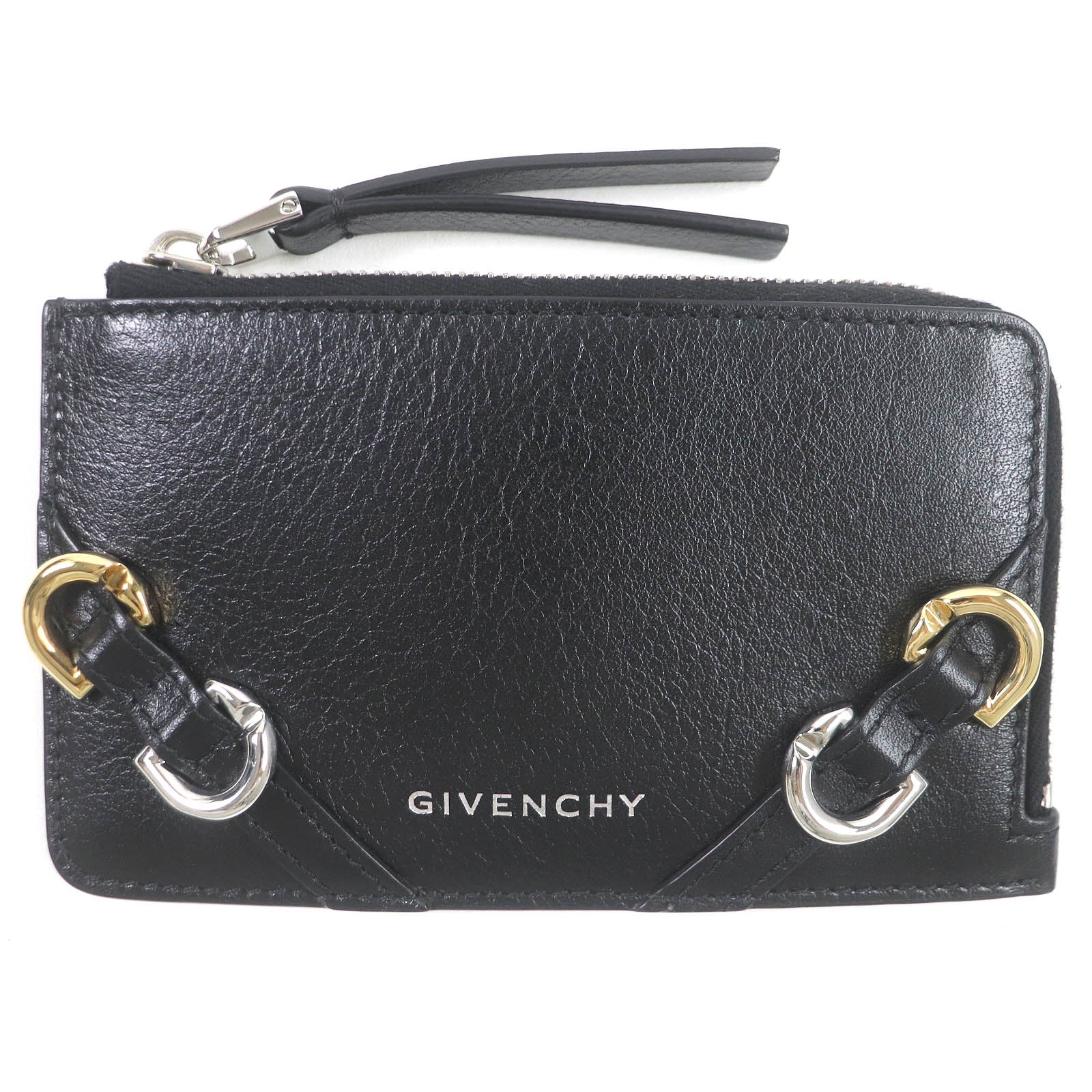 Givenchy Leather Card Holder with Zip Black