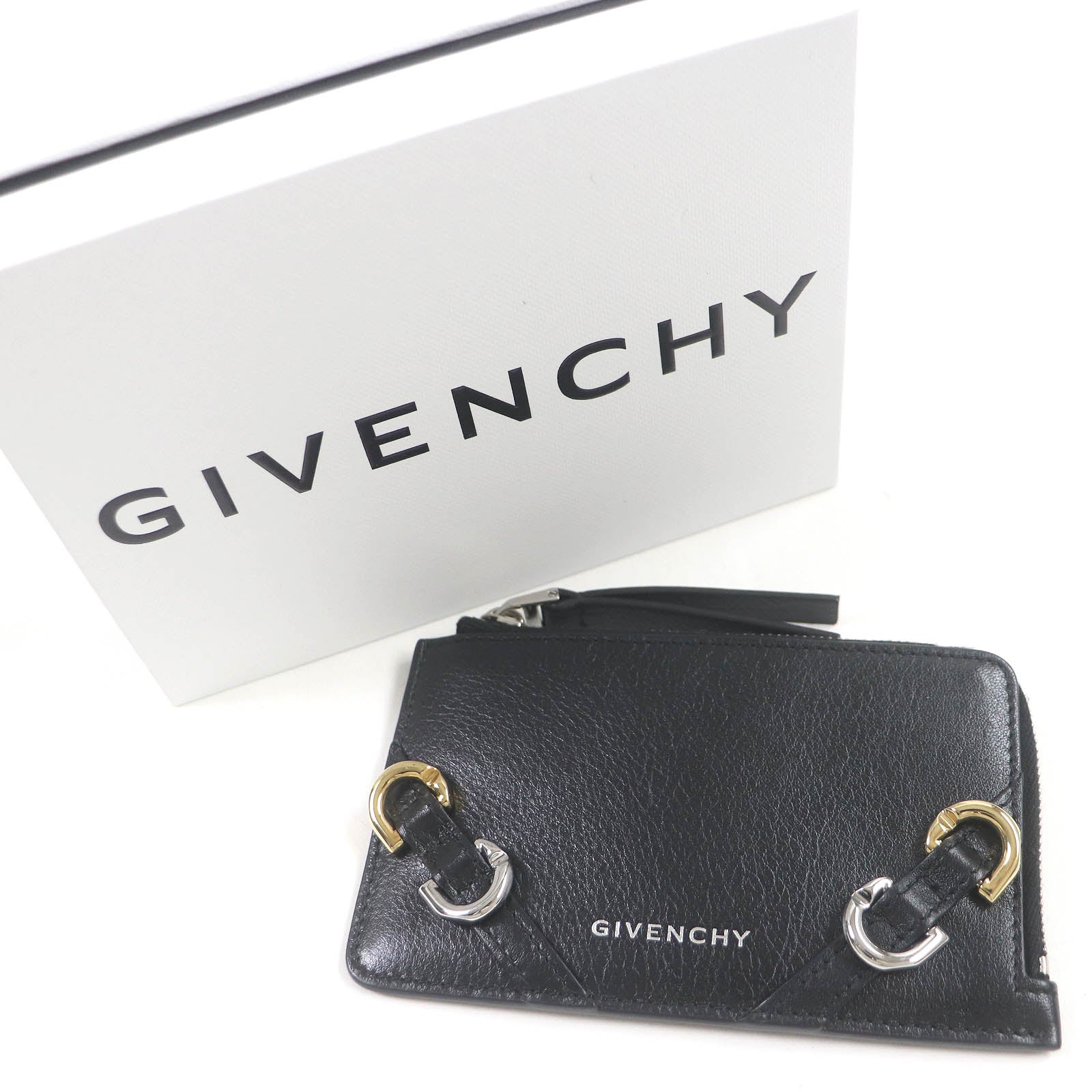 Givenchy Leather Card Holder with Zip Black