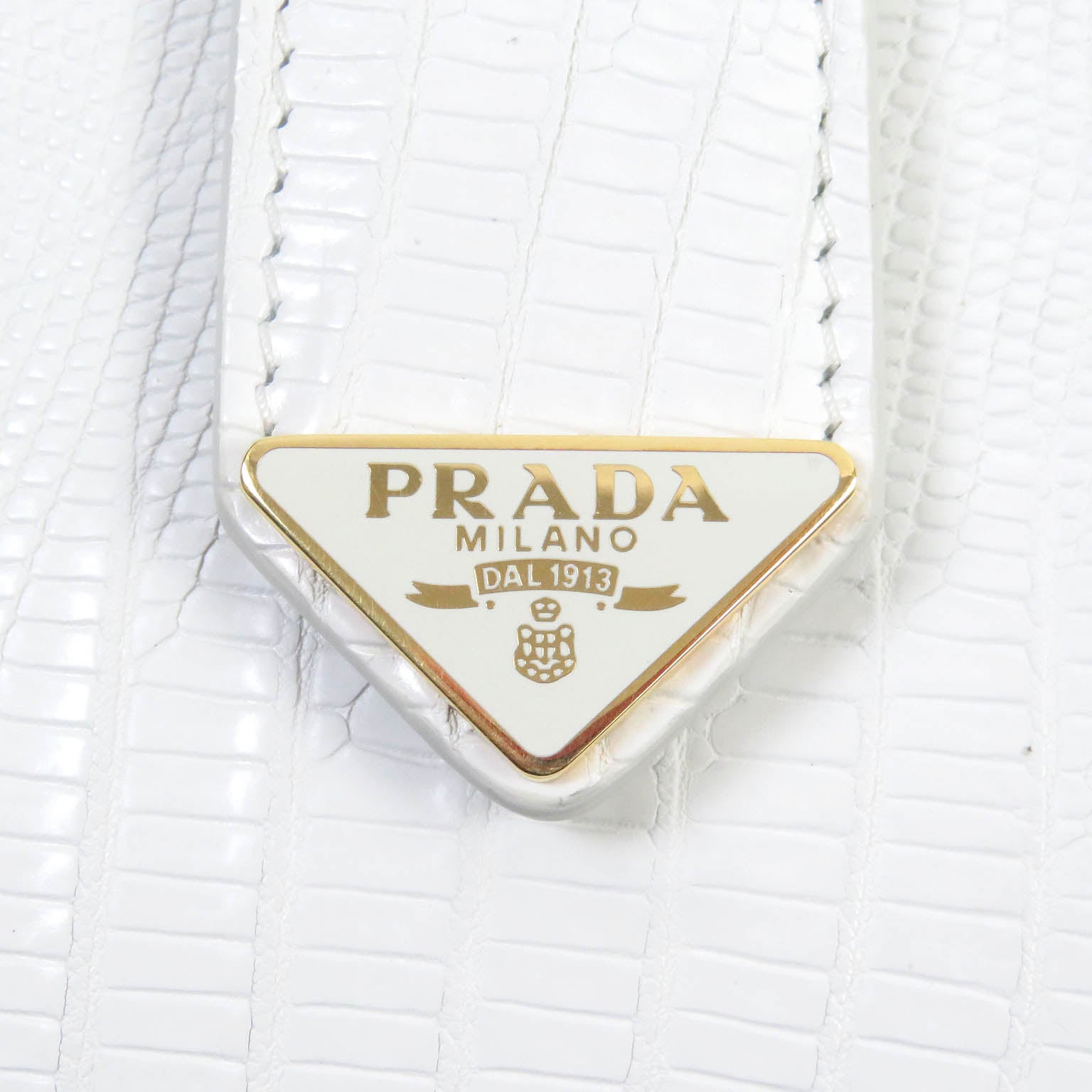 Prada Lizard Triangle Logo Compact Wallet