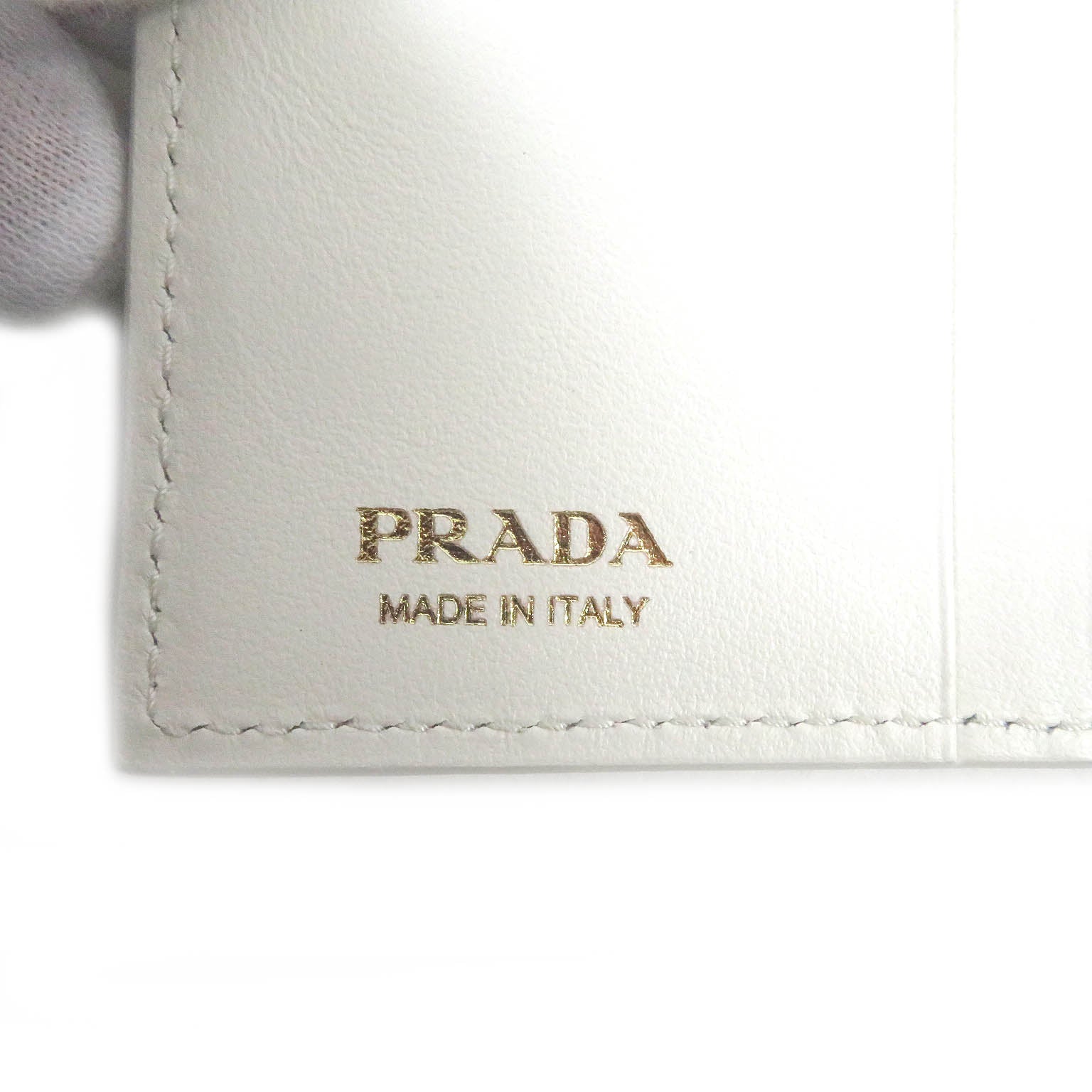 Prada Lizard Triangle Logo Compact Wallet