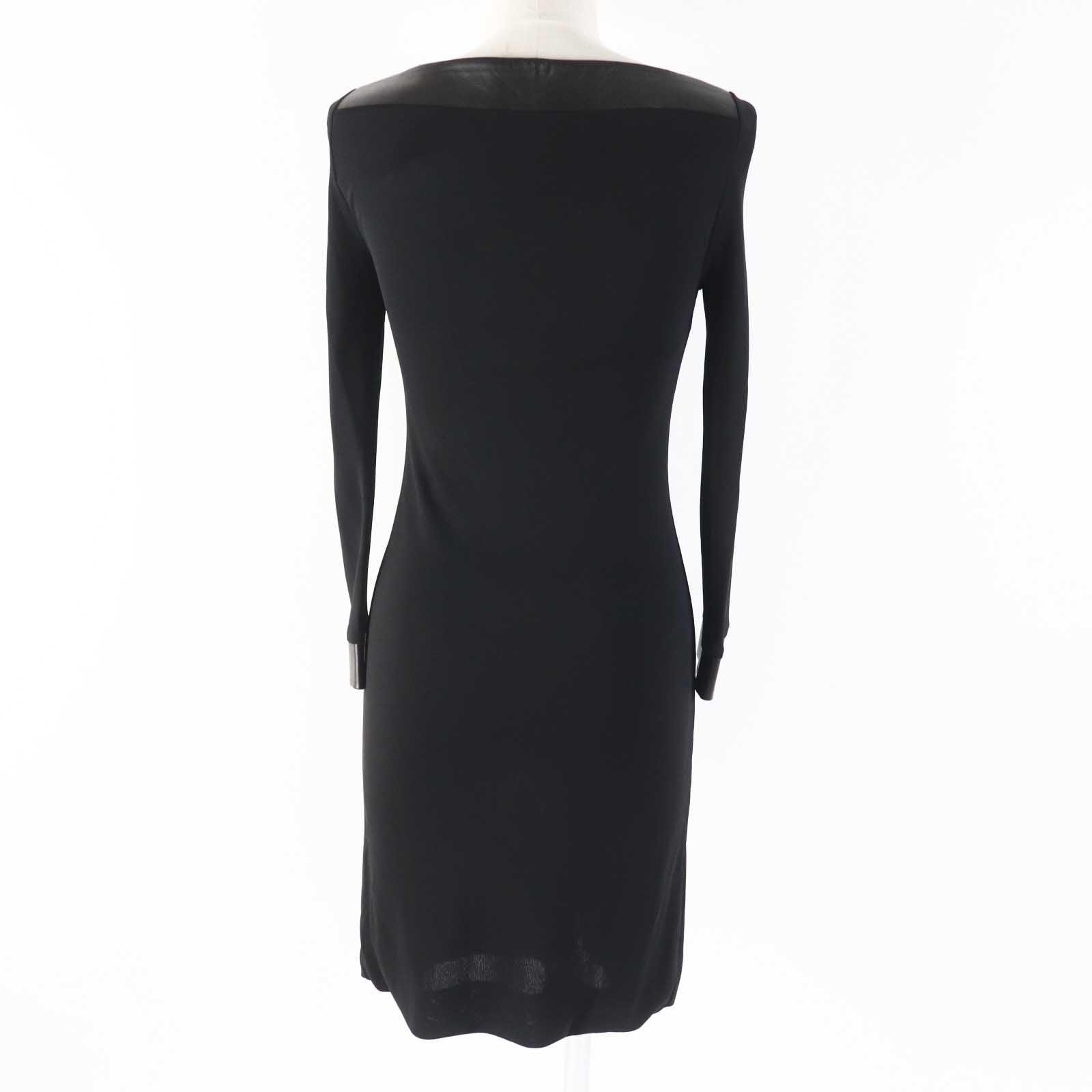 Gucci Rayon Lamb Leather Dress Black XS