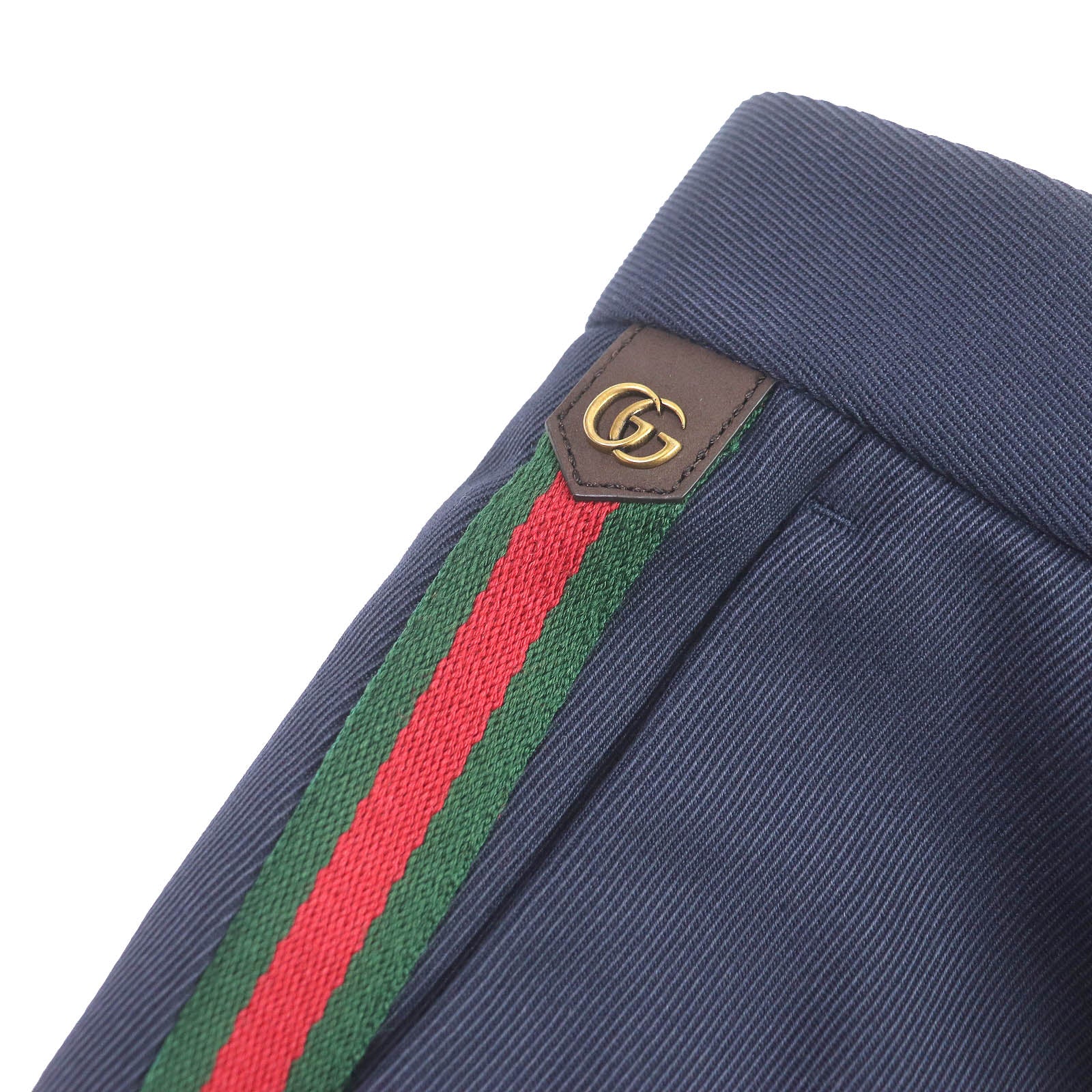 Gucci GG Logo Cotton Ankle Pants Navy 46