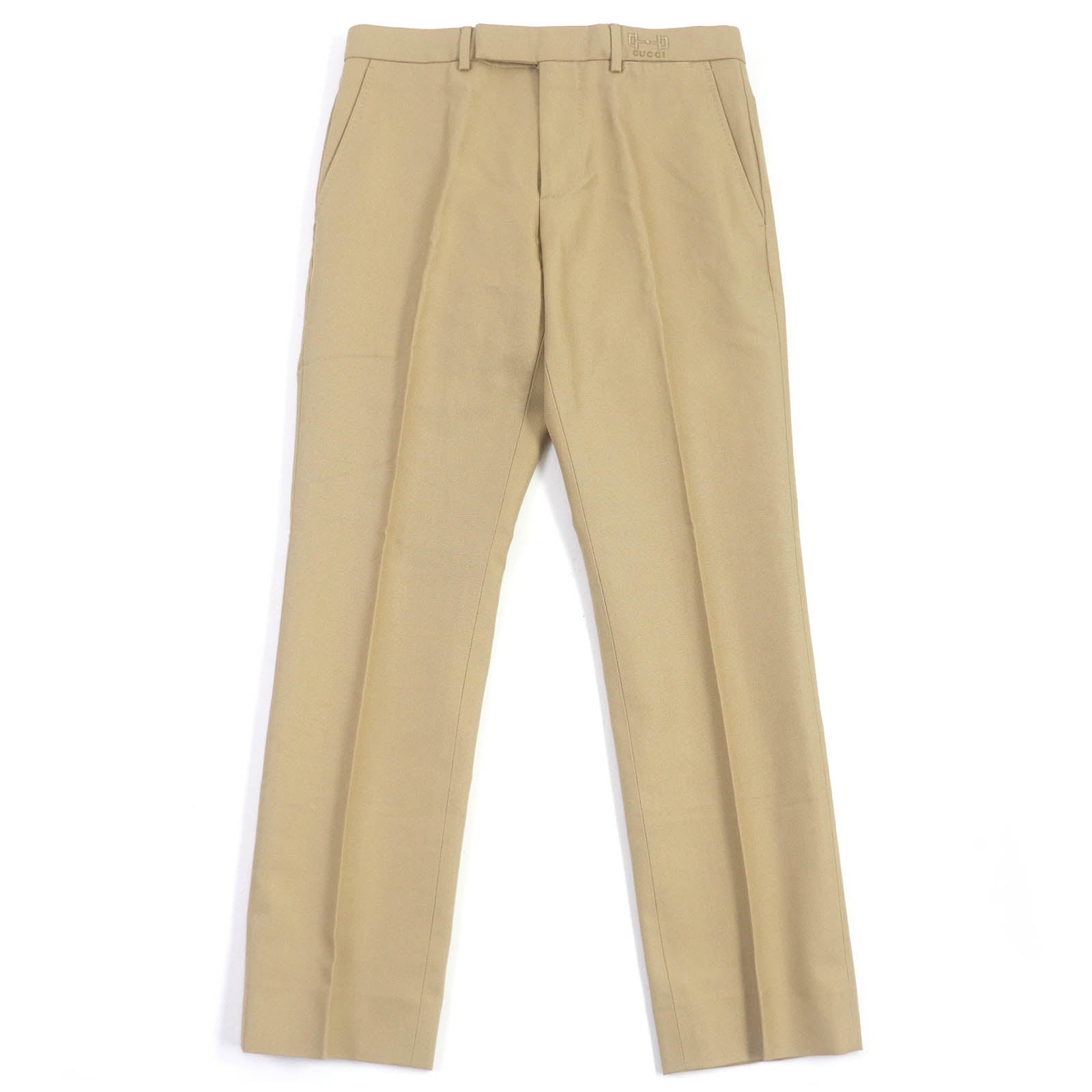 Gucci Horsebit Embroidery Chino Pants Beige