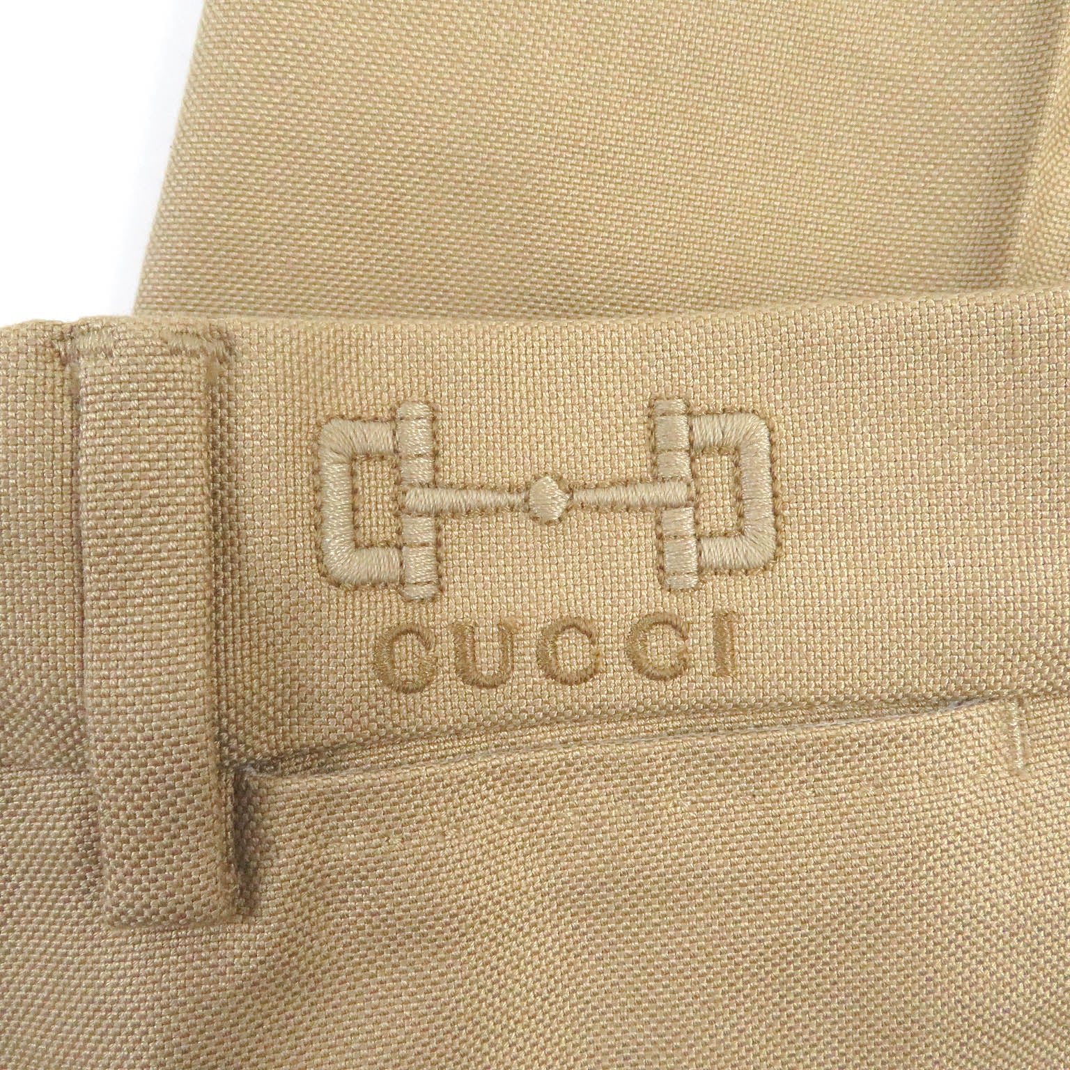 Gucci Horsebit Embroidery Chino Pants Beige