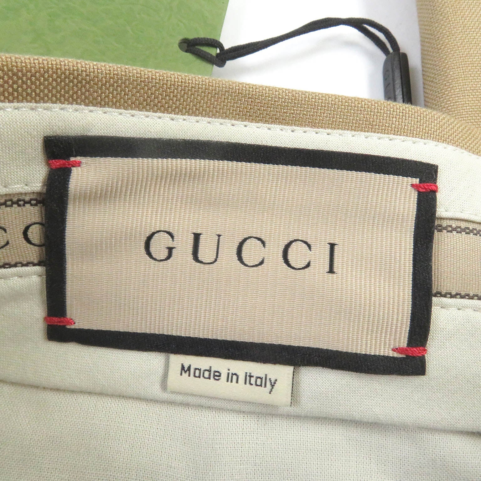 Gucci Horsebit Embroidery Chino Pants Beige