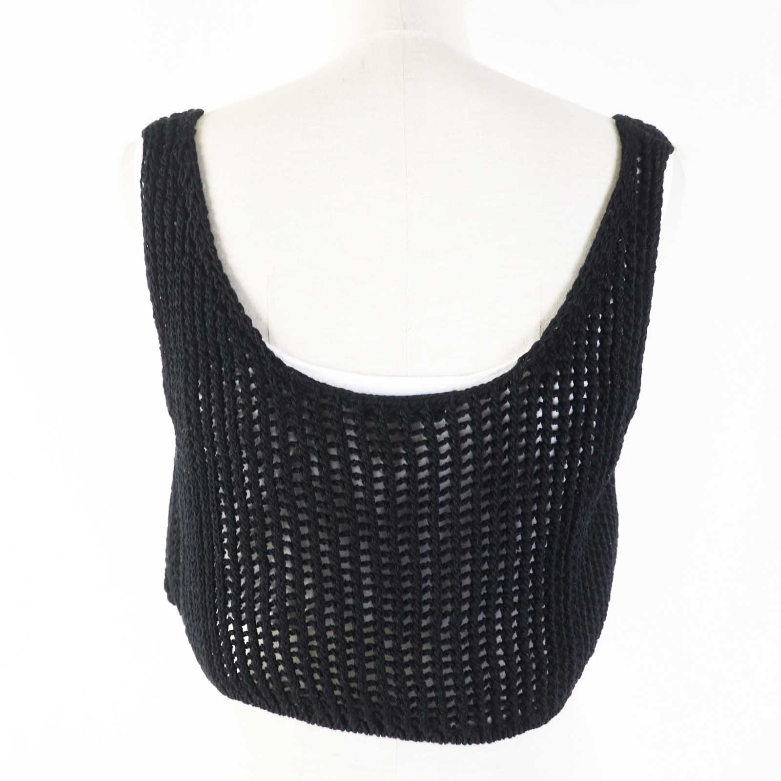 Prada Triangle Logo Mesh Sleeveless Top