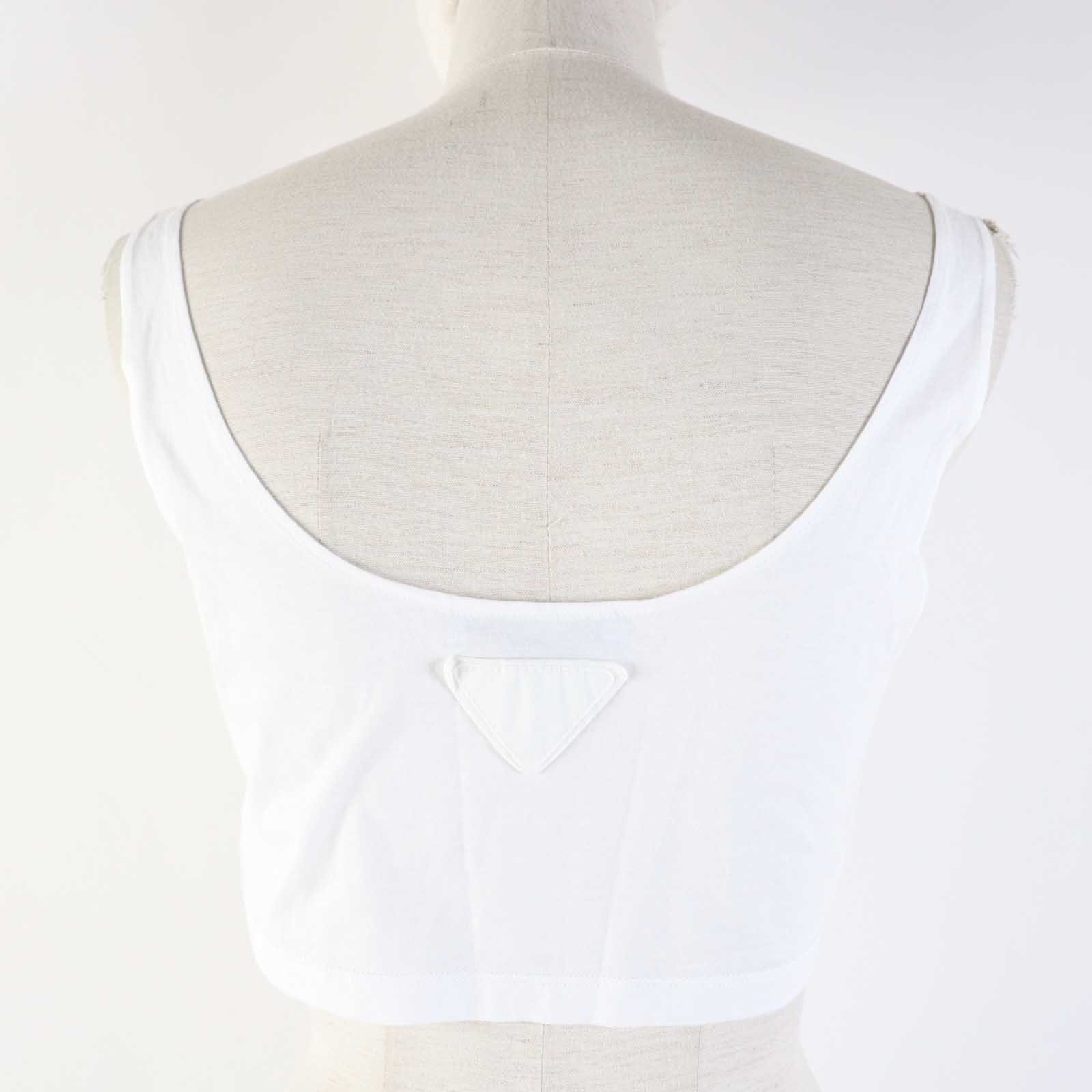 Prada Triangle Logo Mesh Sleeveless Top